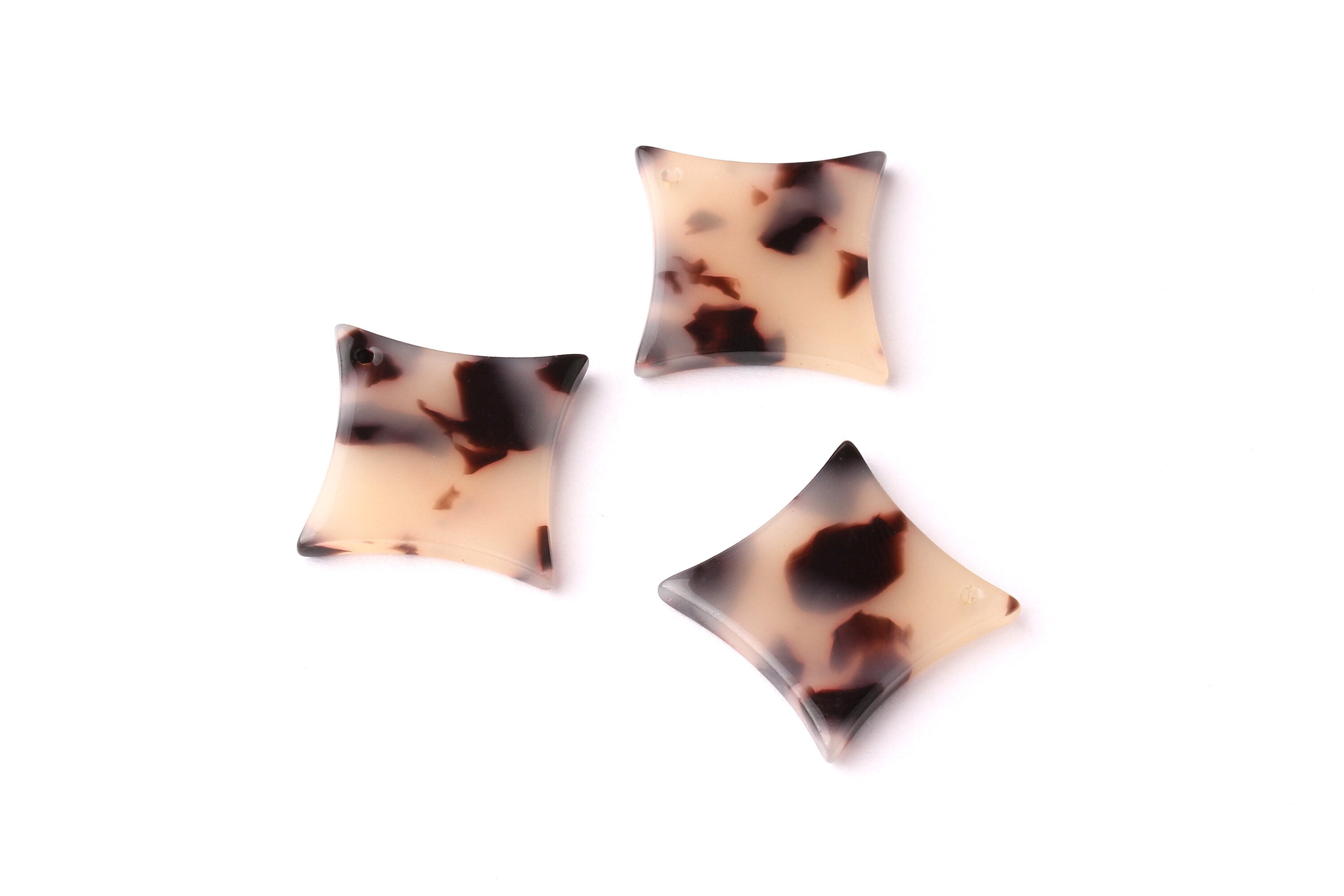 Acetate Compass Points Charms - Blonde Tortoise Shell Earrings - Compass Points Earrings and Pendant - Color Code: A07 - 23x2.6mm - AC1069B - DOMEDBAZAAR