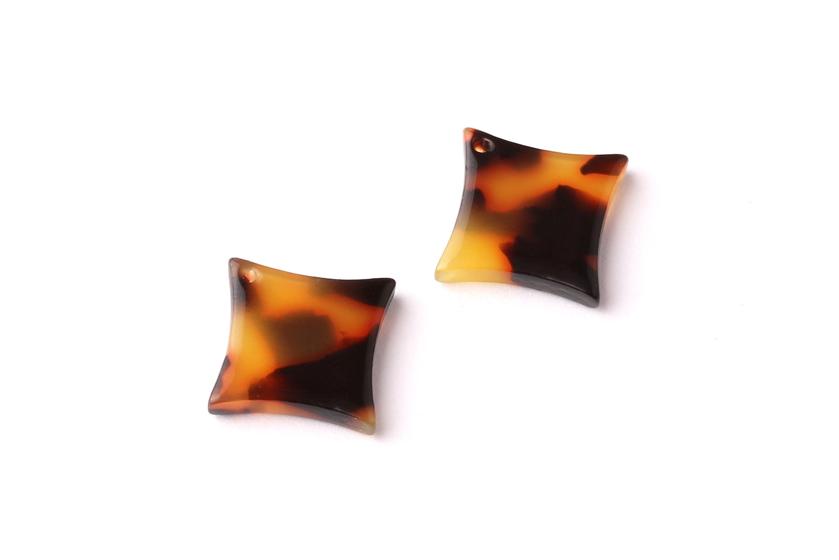 Acetate Compass Points Charms - Tortoise Shell Earrings - Compass Points Earrings and Pendant - Color Code: A01 - 16x2.6mm - AC1068A - DOMEDBAZAAR