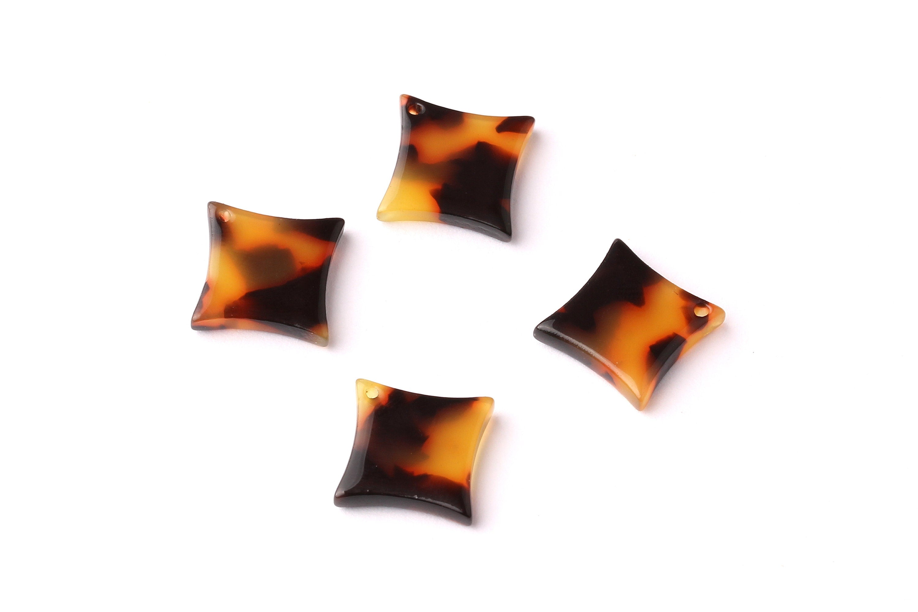 Acetate Compass Points Charms - Tortoise Shell Earrings - Compass Points Earrings and Pendant - Color Code: A01 - 16x2.6mm - AC1068A - DOMEDBAZAAR