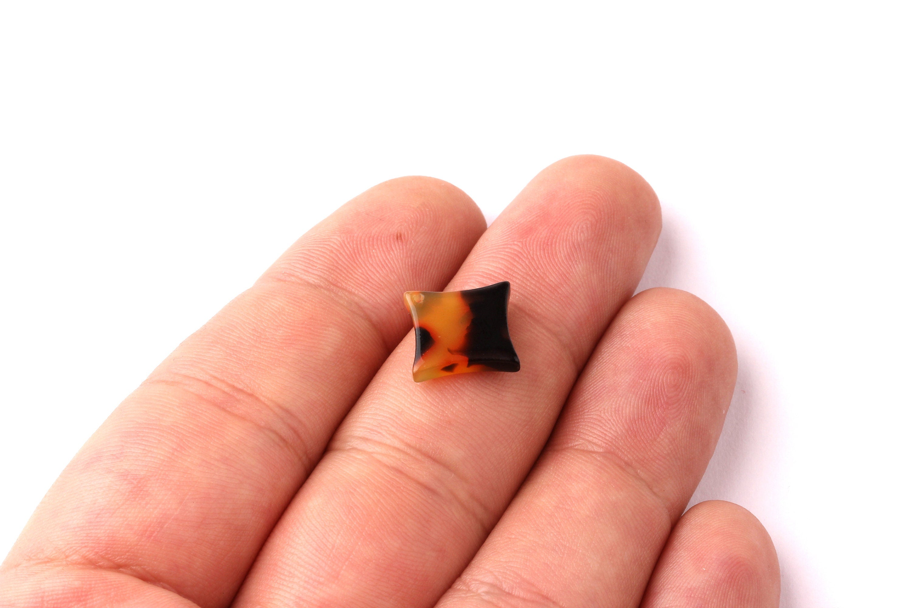 Acetate Compass Points Charms - Tortoise Shell Earrings - Compass Points Earrings and Pendant - Color Code: A01 - 16x2.6mm - AC1068A - DOMEDBAZAAR