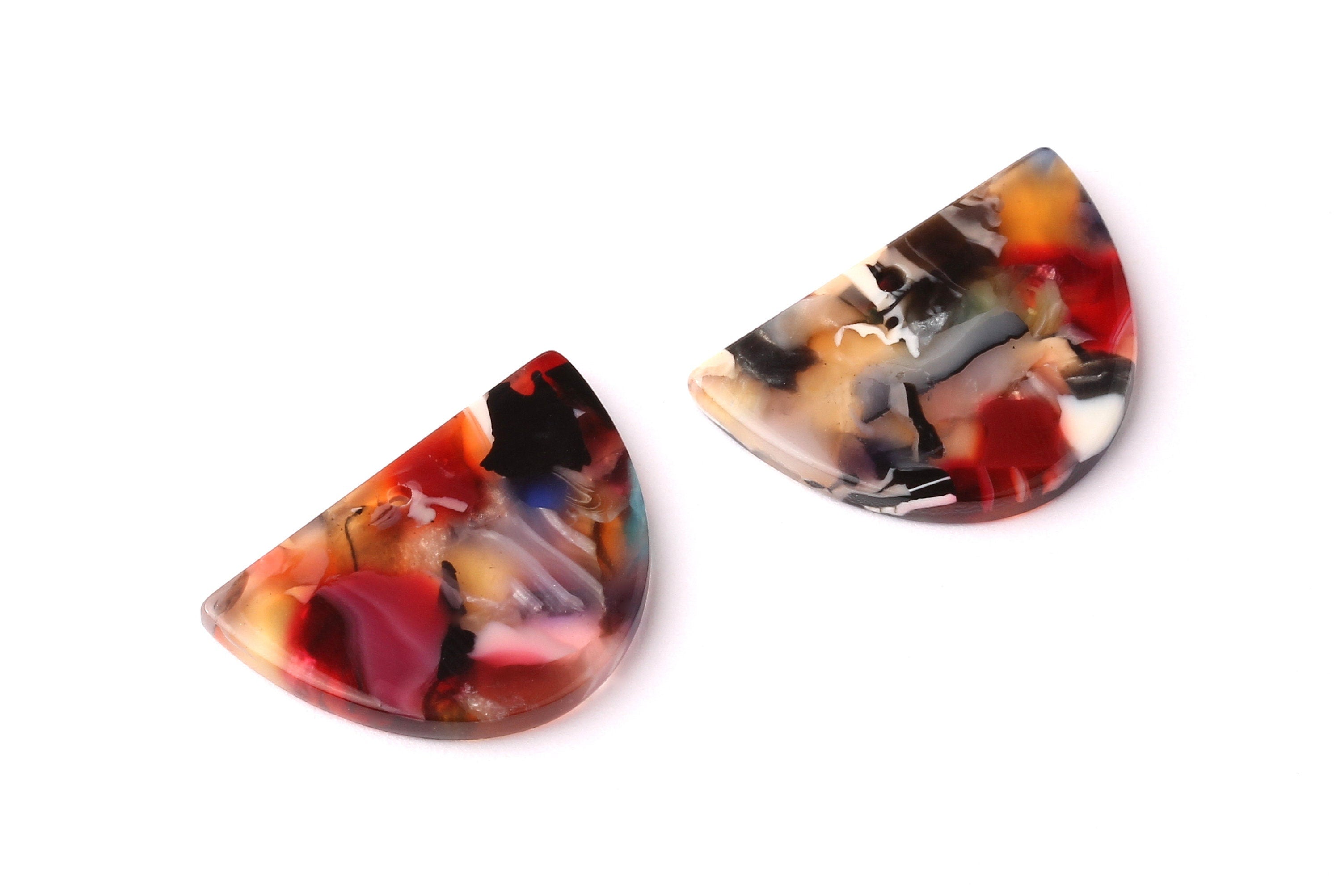 Acetate D Earring Charms - Acetate D Pendant - Earring Findings - Jewelry Supplies - 17x25x2.5mm - AC1058E - DOMEDBAZAAR