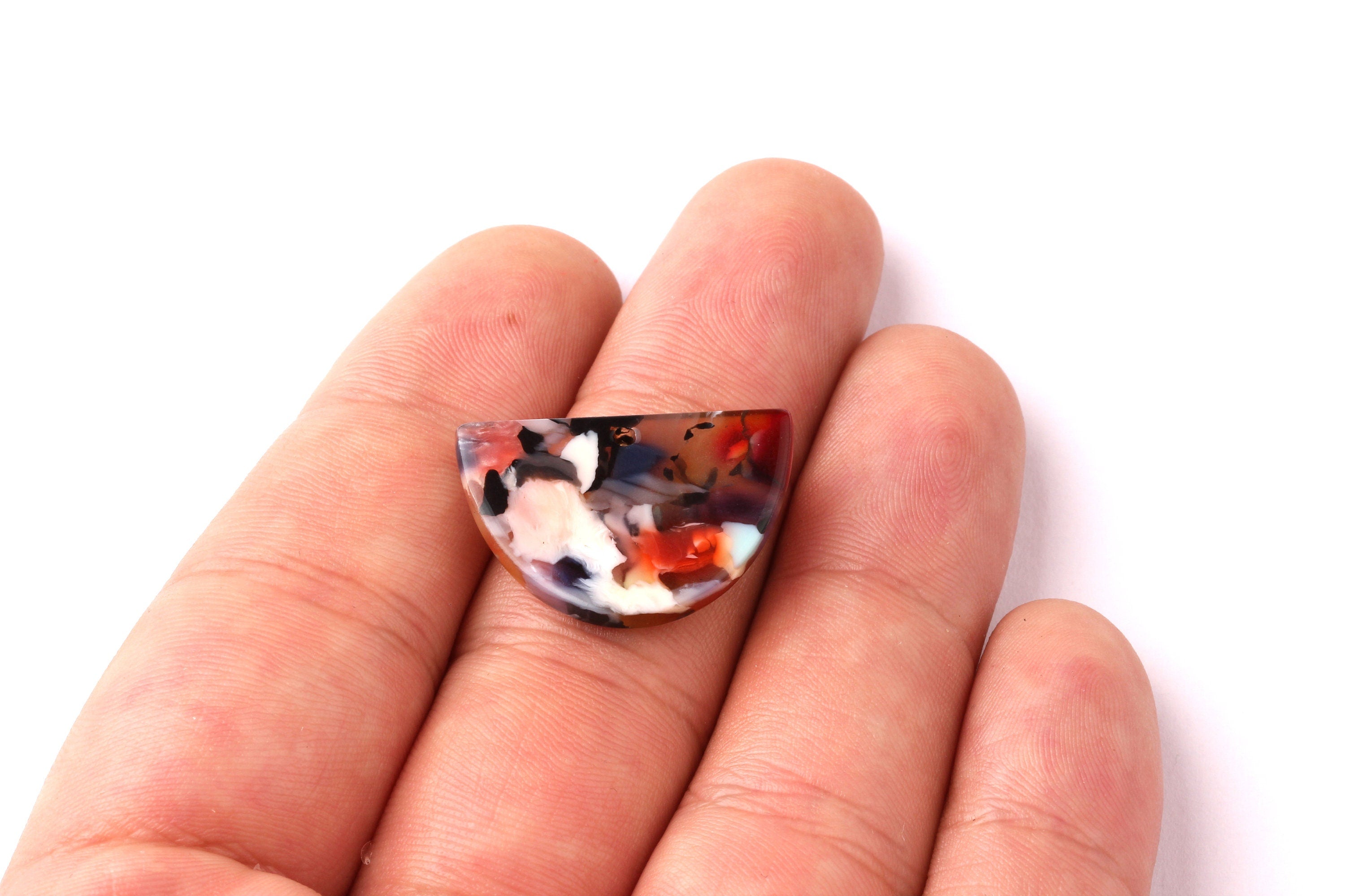 Acetate D Earring Charms - Acetate D Pendant - Earring Findings - Jewelry Supplies - 17x25x2.5mm - AC1058E - DOMEDBAZAAR