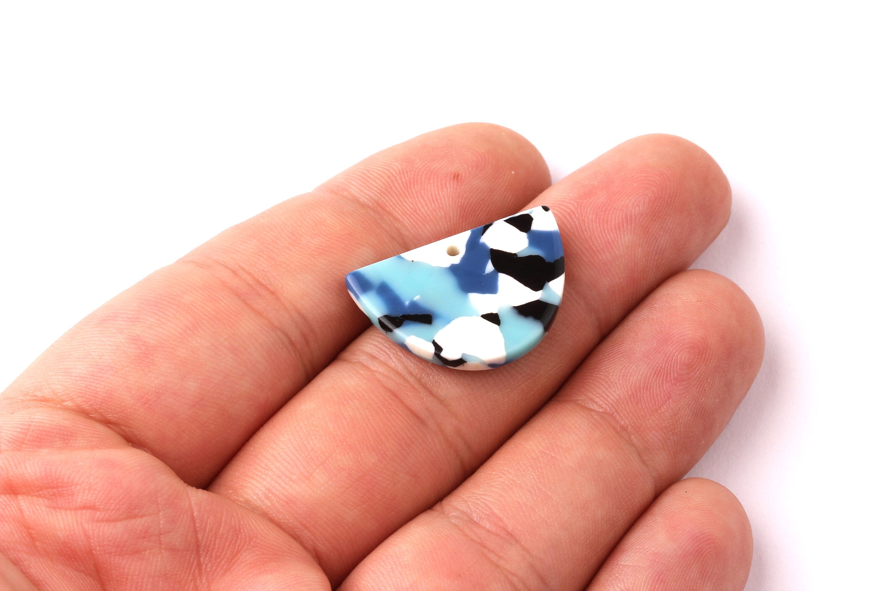 Acetate D Charms -D Earrings and Pendant - Earring Findings - Jewelry Supplies - Color Code: A16 - 17x25x2.5mm - AC1058G - DOMEDBAZAAR
