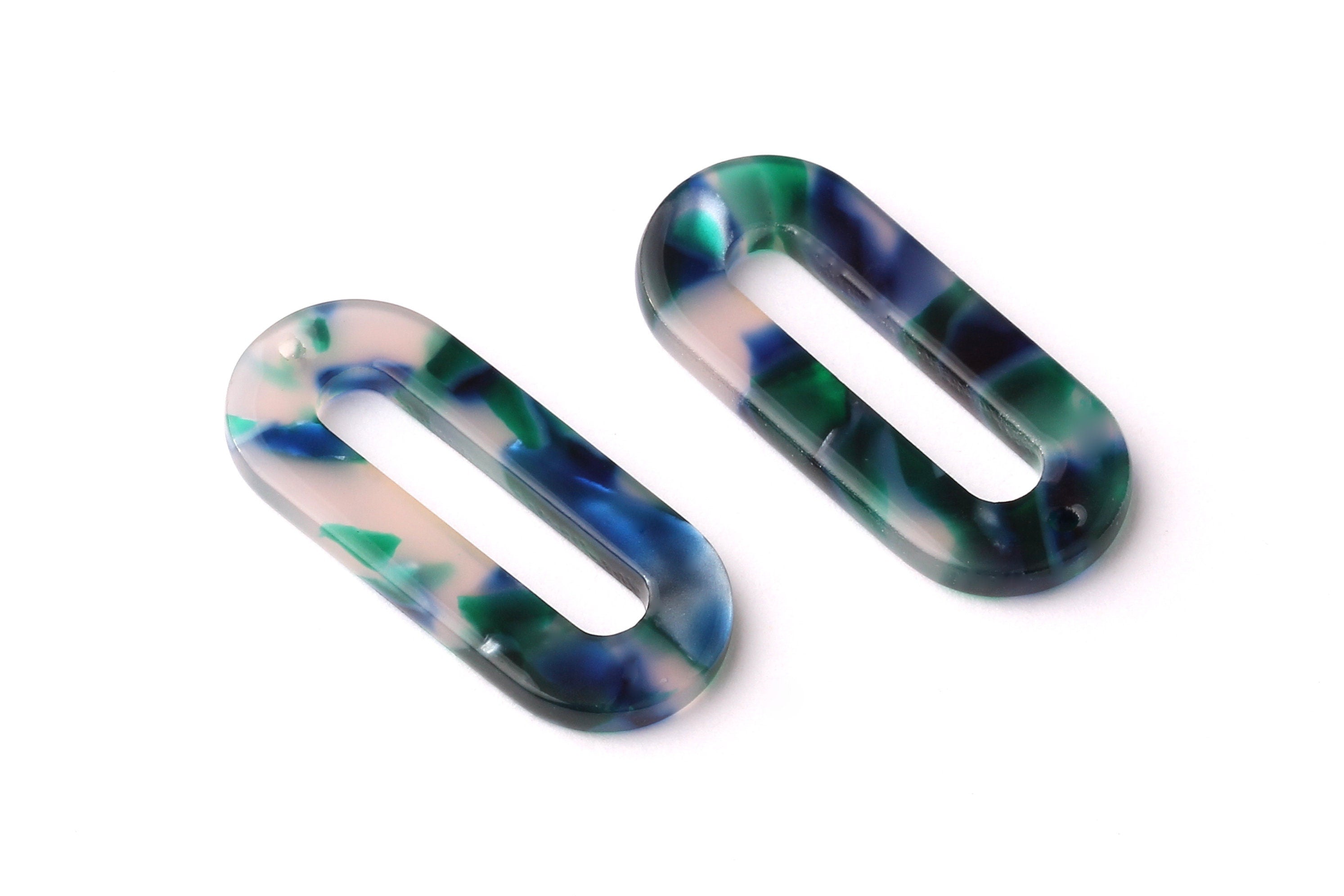 Acetate Acrylic Earring Charms - Tortoise Shell Earring - Zero Shaped Pendant - Earring Findings - Color Code: A18 - 30x13.5x2.6mm - AC1033J - DOMEDBAZAAR