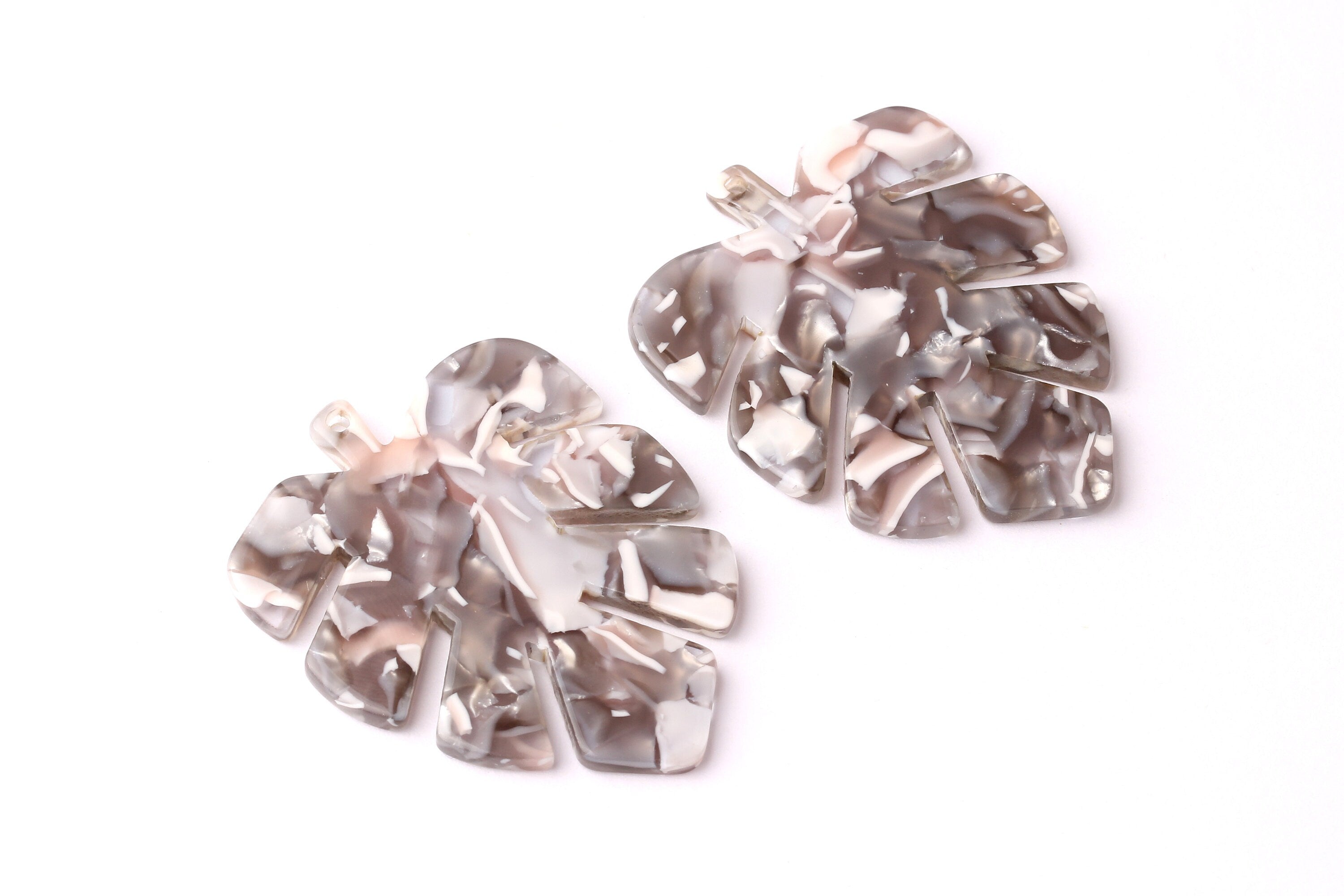 Acetate Leaf Charms -  Leaf Earrings and Pendant - Earring Findings - Jewelry Supplies - Color Code: A20 - 44x35x2.5mm - AC1052E - DOMEDBAZAAR