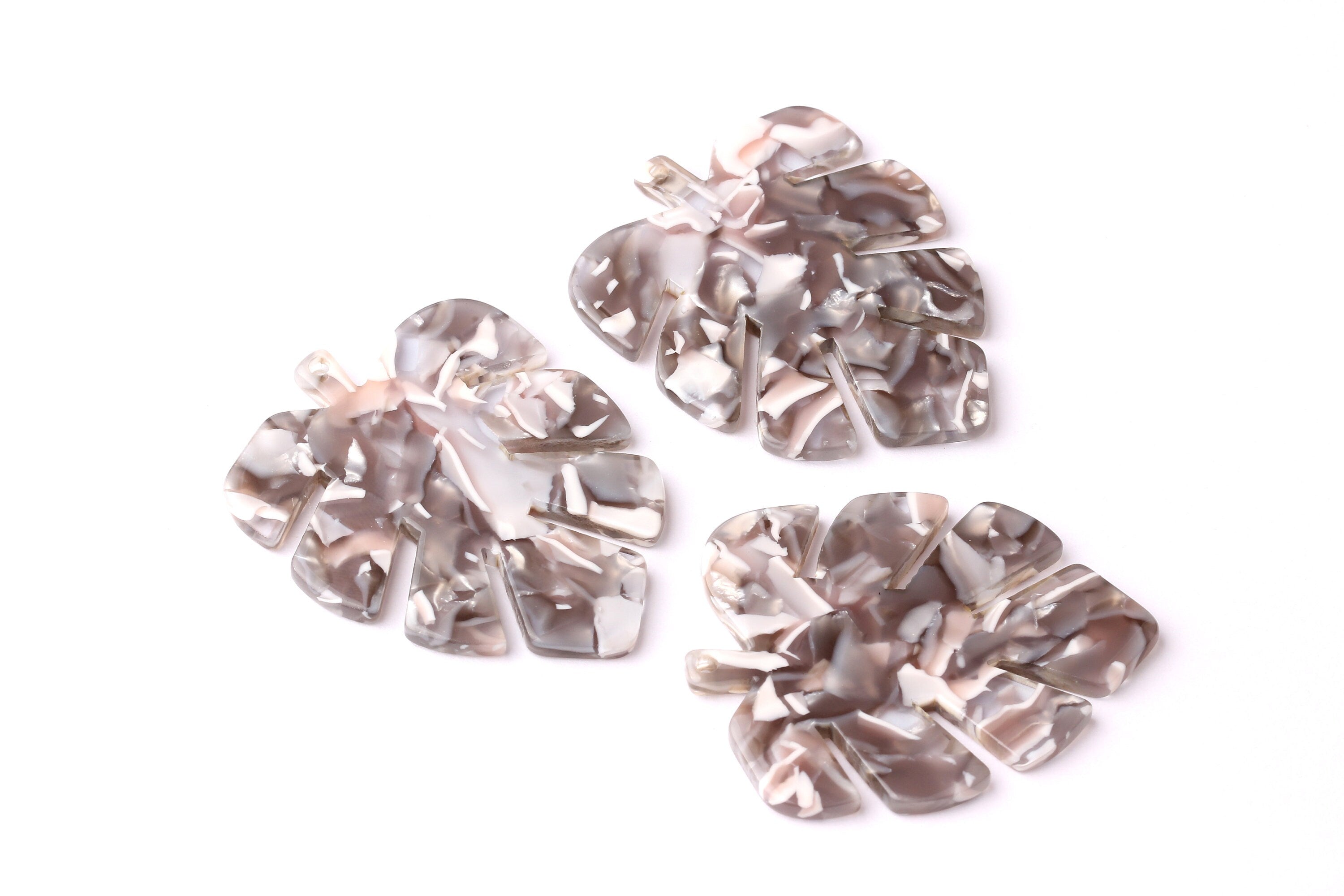 Acetate Leaf Charms -  Leaf Earrings and Pendant - Earring Findings - Jewelry Supplies - Color Code: A20 - 44x35x2.5mm - AC1052E - DOMEDBAZAAR