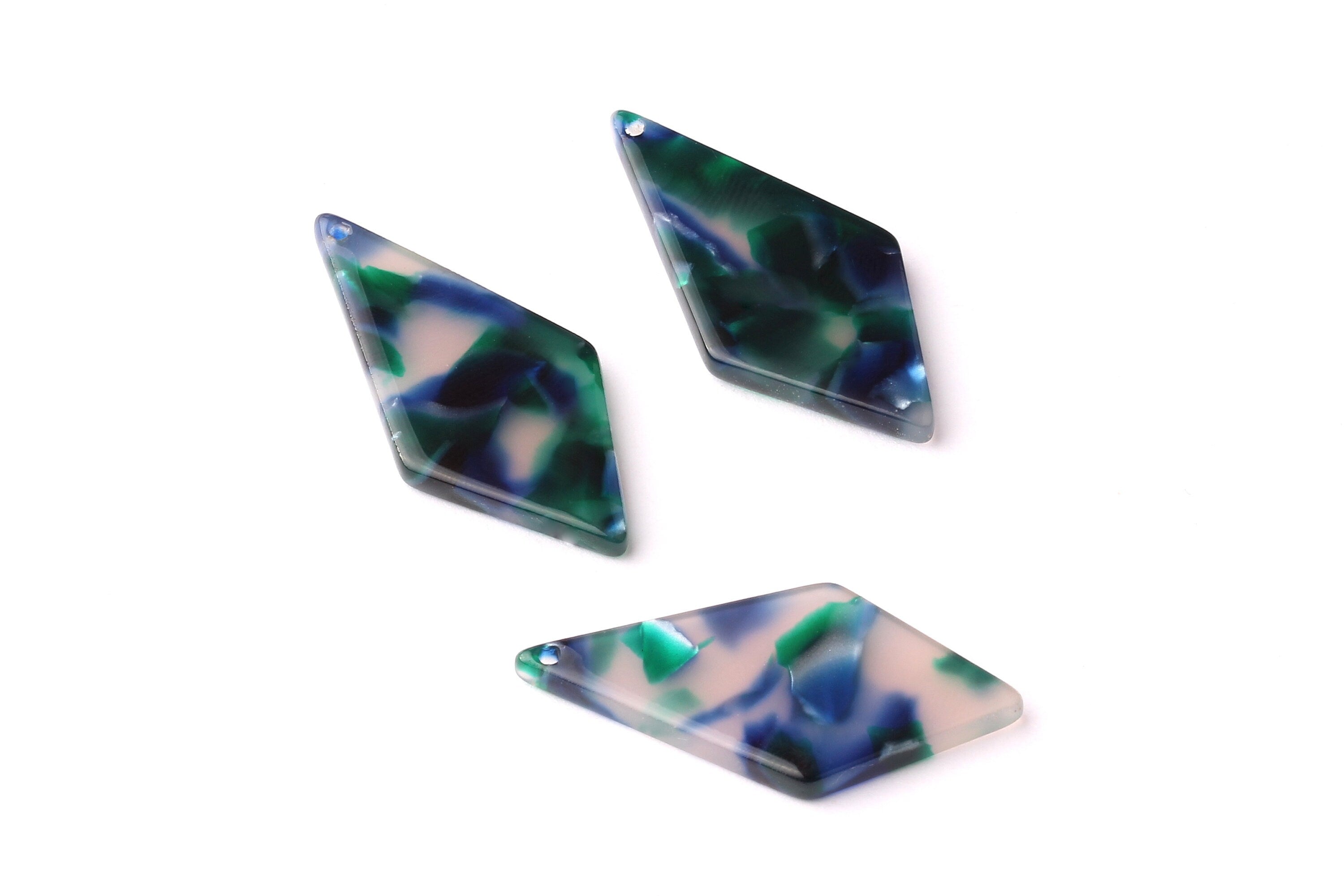Acetate Diamond Charms - Diamond Earrings and Pendant - Earring Findings - Color Code: A18 - 31x15x2.6mm - AC1067F - DOMEDBAZAAR