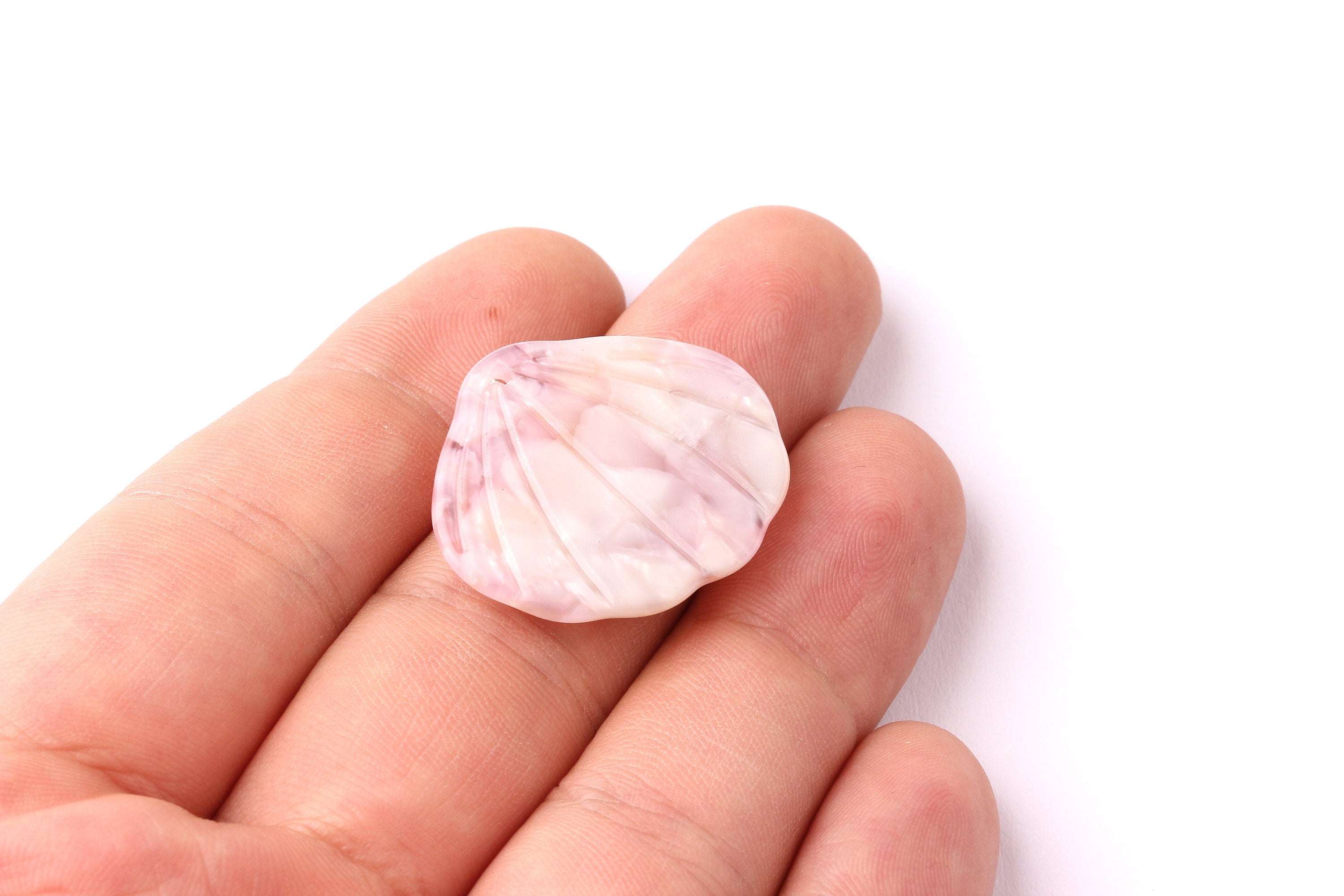 Acetate Shell Charms - Shell Earrings and Pendant - Earring Findings - Jewelry Supplies - 25x29x2.25mm - AC1051D - DOMEDBAZAAR