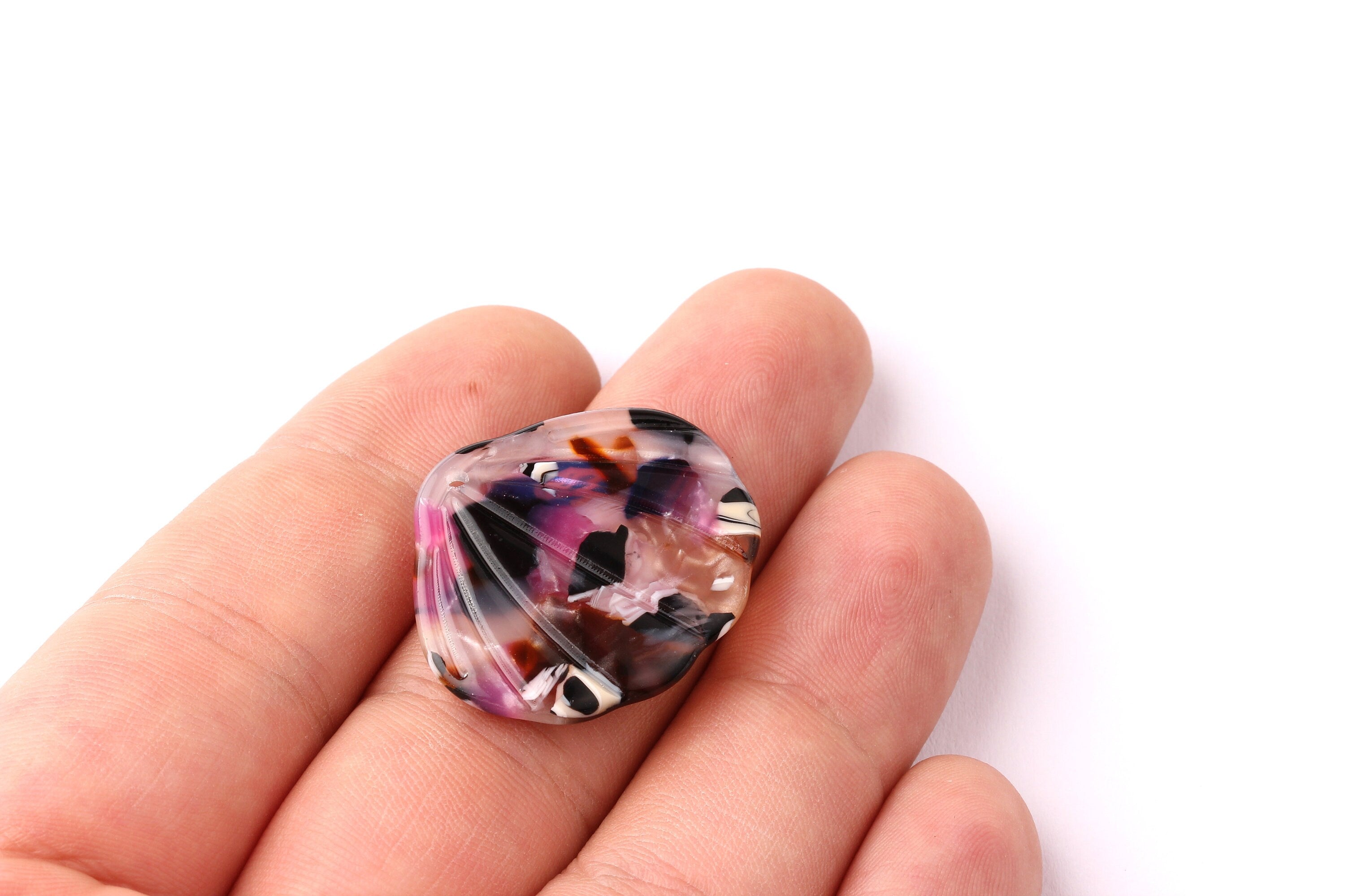 Acetate Shell Charms - Shell Earrings and Pendant - Earring Findings - Jewelry Supplies - Color Code: A11 - 25x29x2.25mm - AC1051A - DOMEDBAZAAR