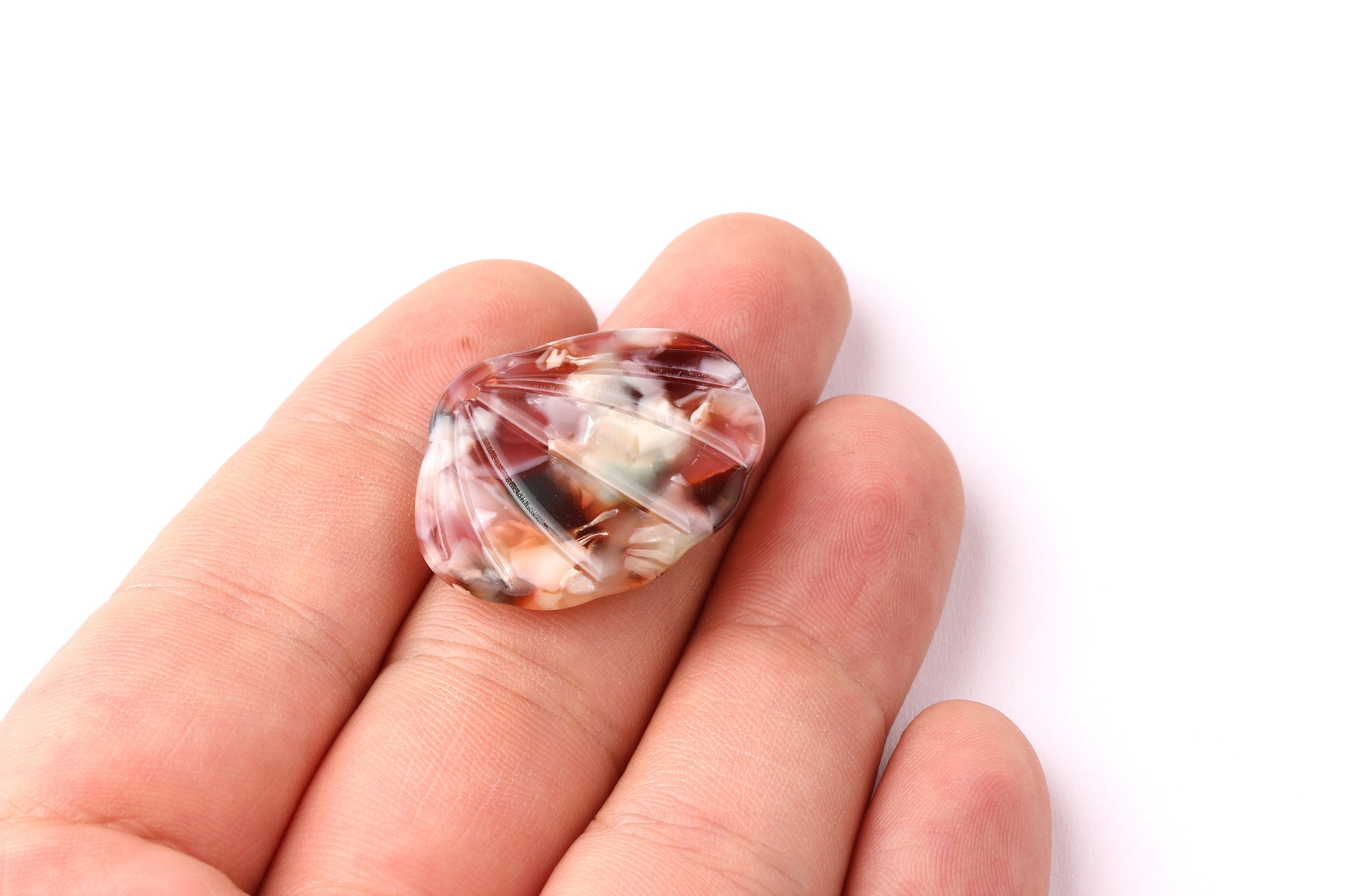 Acetate Shell Charms - Shell Earrings and Pendant - Earring Findings - Jewelry Supplies - 25x29x2.25mm - AC1051C - DOMEDBAZAAR