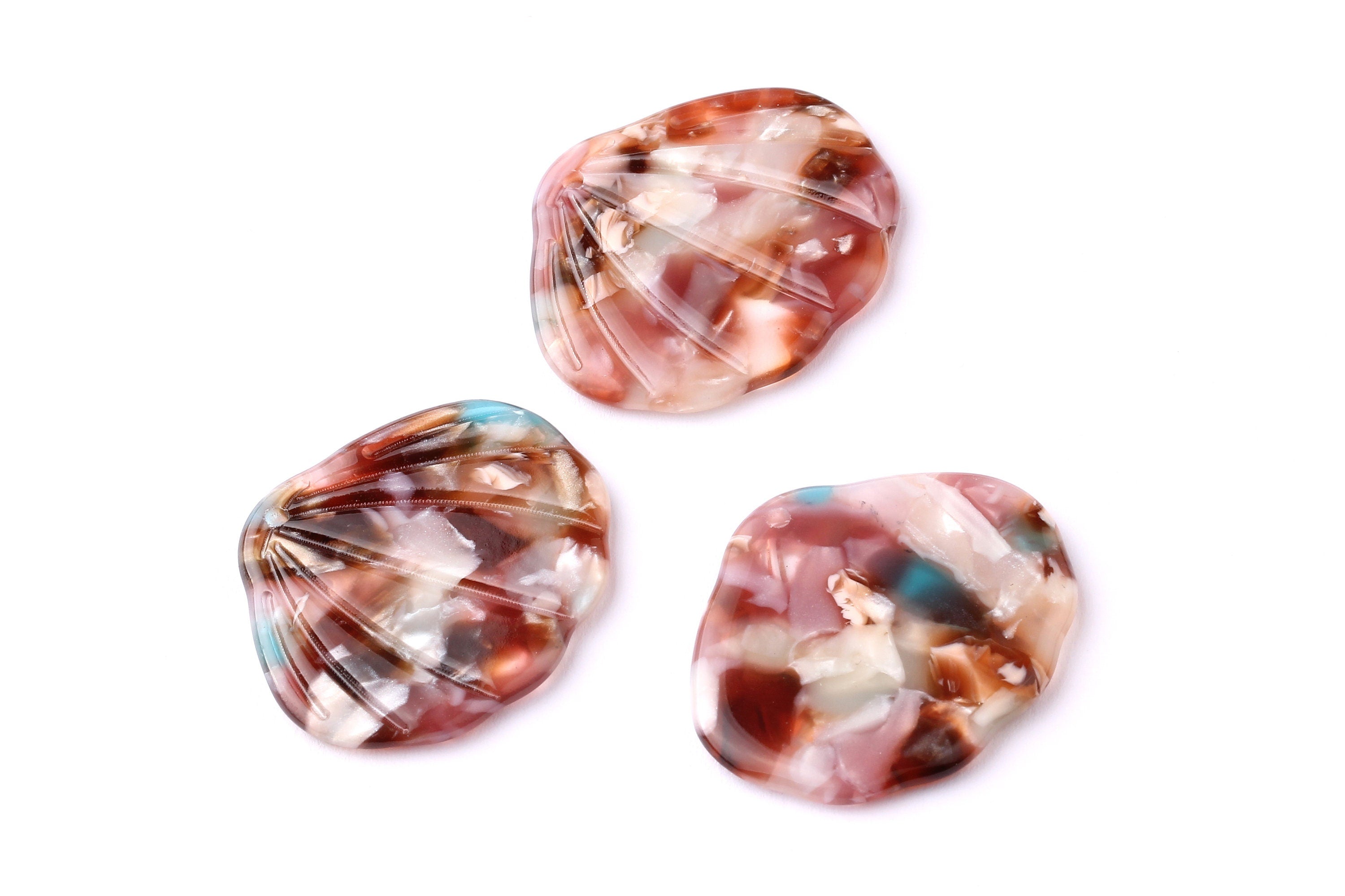 Acetate Shell Charms - Shell Earrings and Pendant - Earring Findings - Jewelry Supplies - 25x29x2.25mm - AC1051C - DOMEDBAZAAR