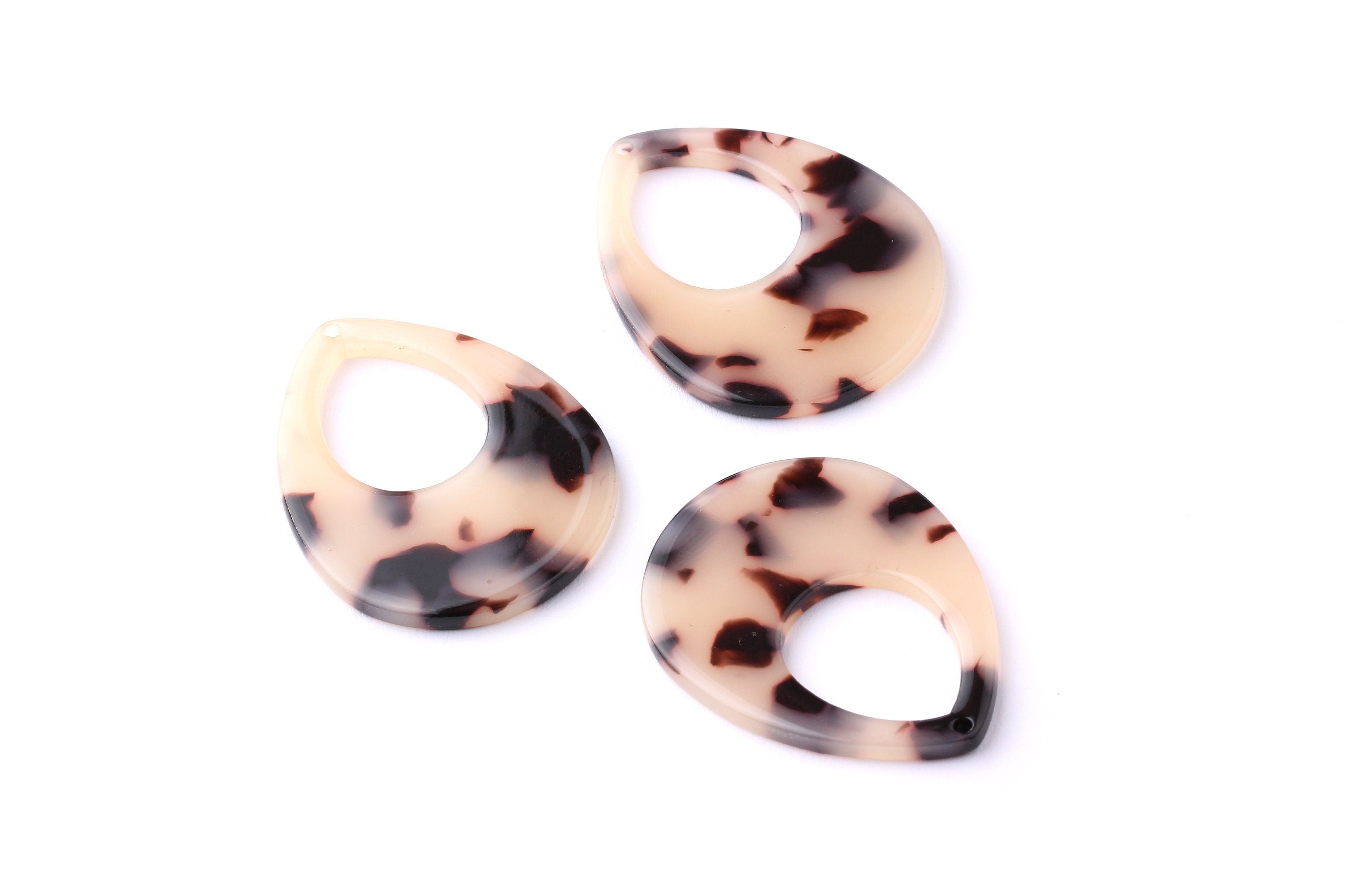 Acetate Drop Charms - Blonde Tortoise Shell Earrings - Drop Earings and Pendant - Earring Findings - Color Code: A07 - 36x28x2.5mm - AC1062B - DOMEDBAZAAR