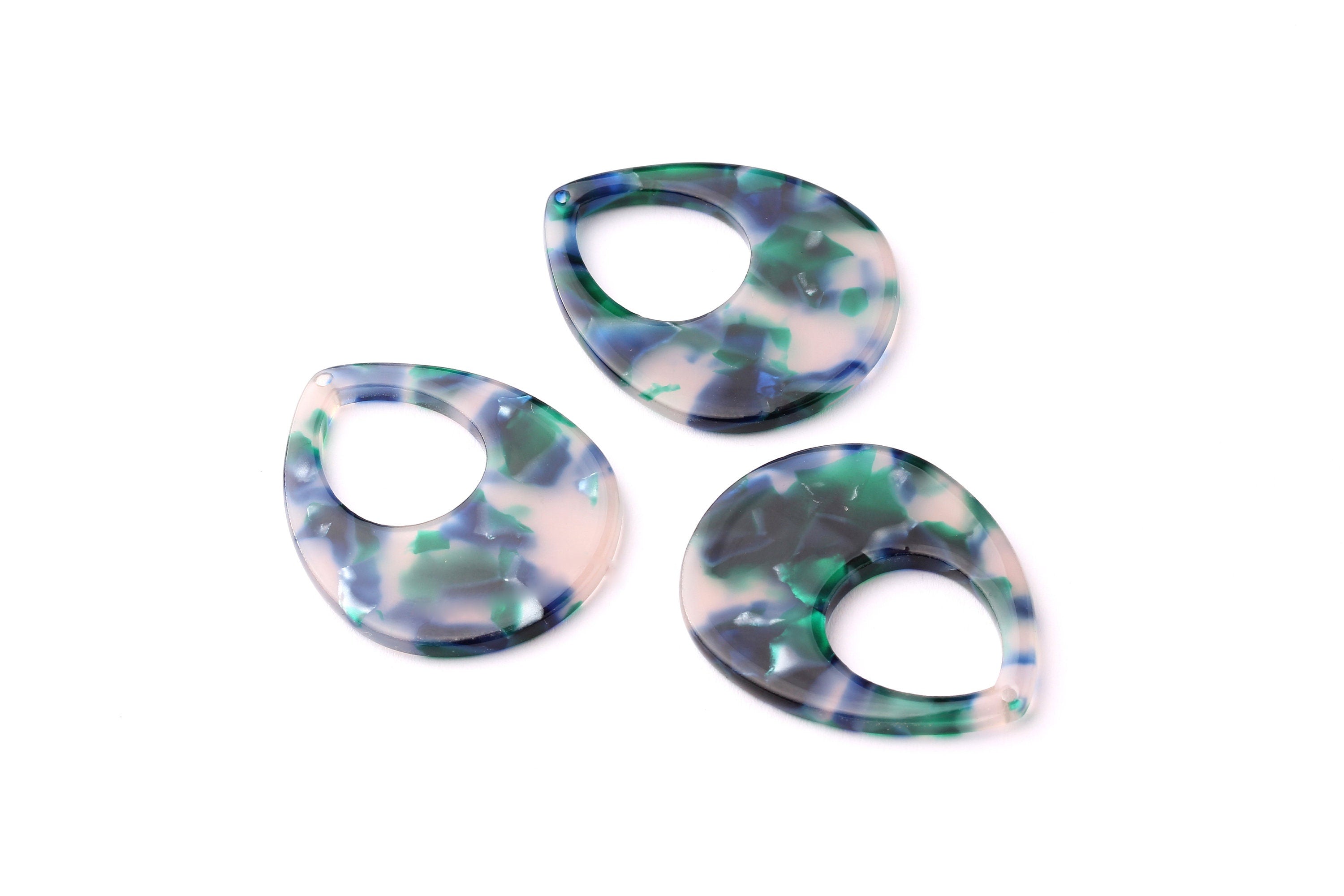 Acetate Drop Charms - Drop Earings and Pendant - Earring Findings - Jewelry Supplies - Color Code: A18 - 36x28x2.5mm - AC1062D - DOMEDBAZAAR
