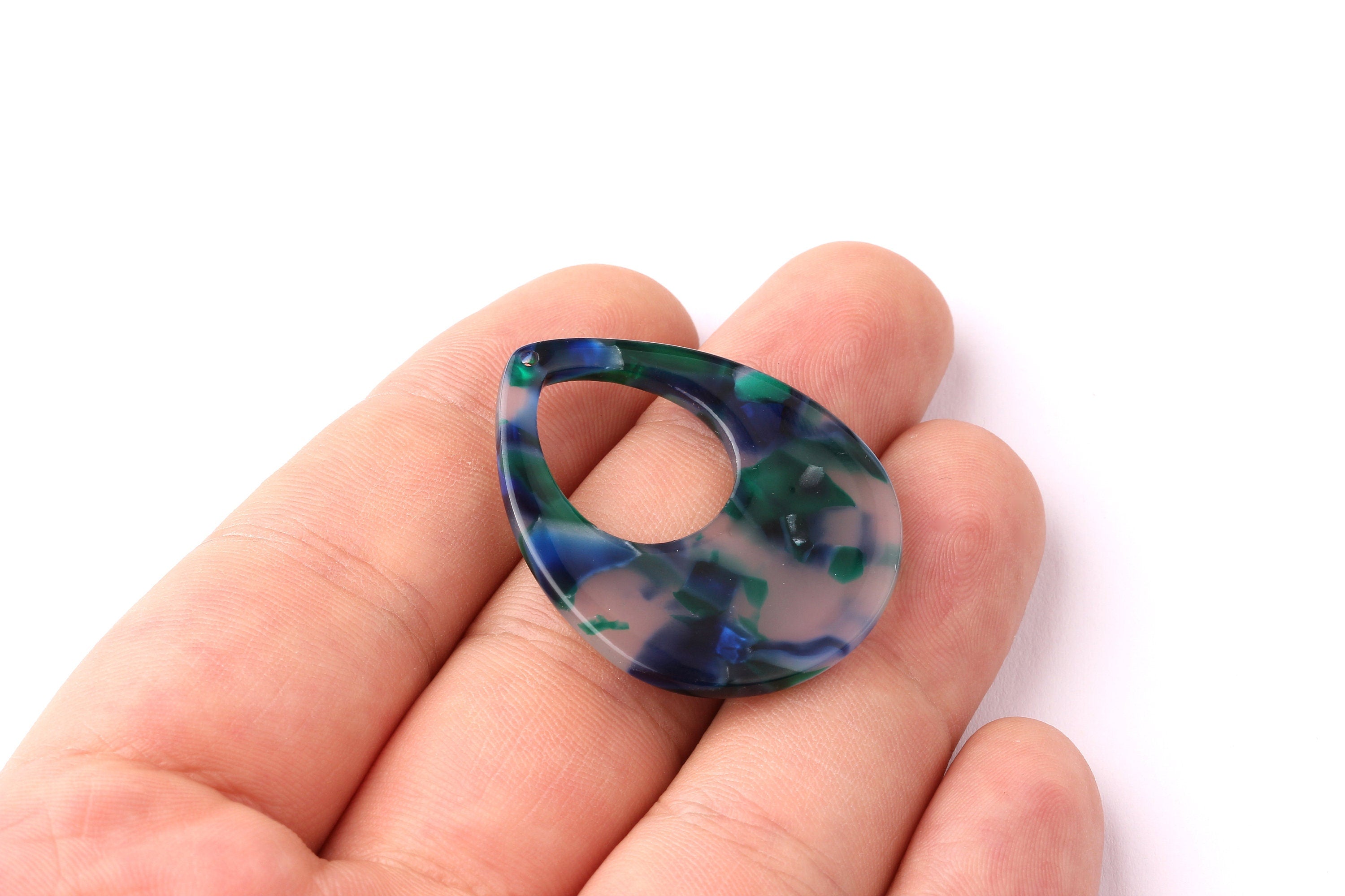 Acetate Drop Charms - Drop Earings and Pendant - Earring Findings - Jewelry Supplies - Color Code: A18 - 36x28x2.5mm - AC1062D - DOMEDBAZAAR
