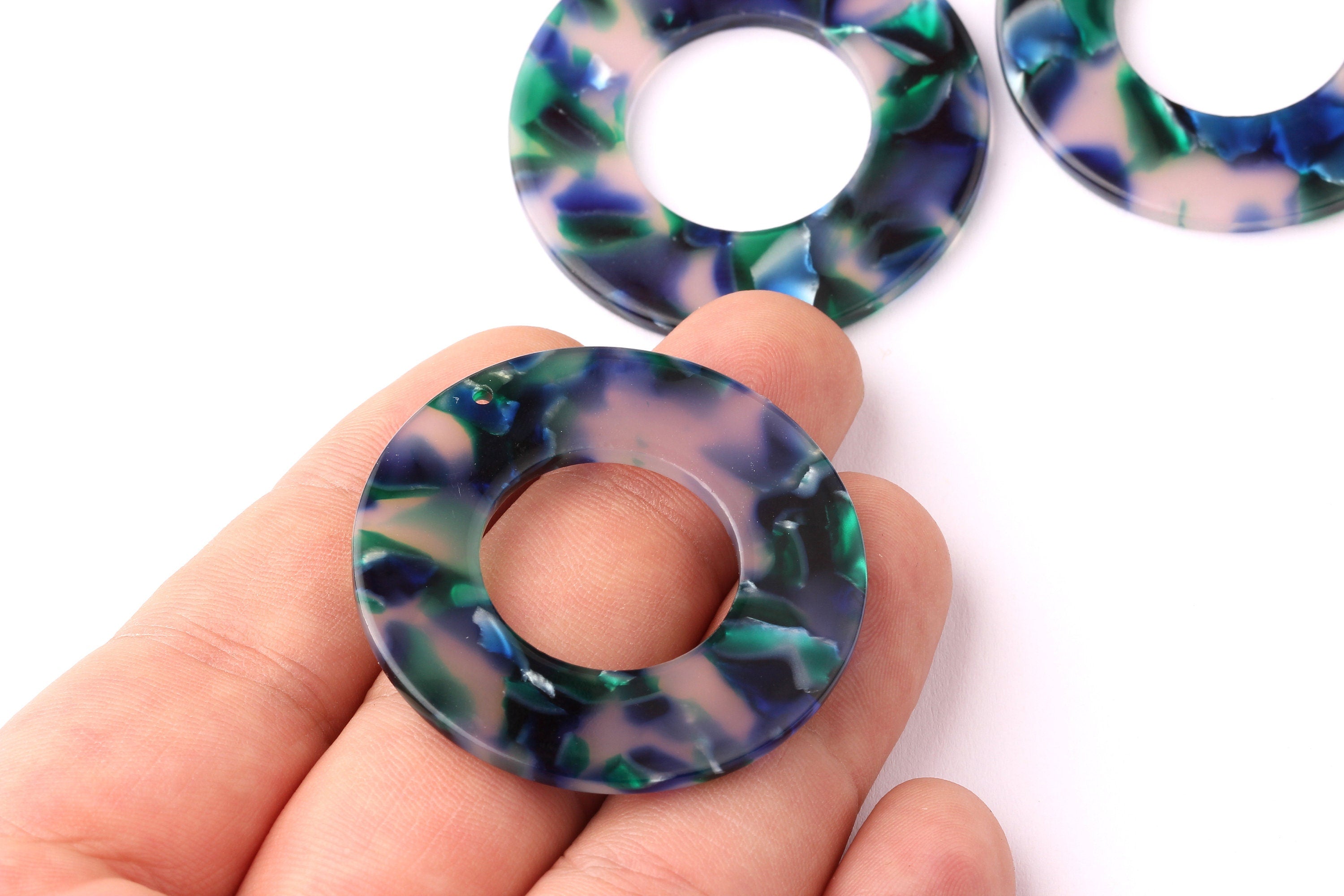 Acetate Circle Charms - Circle Earrings and Pendant - Earring Findings - Jewelry Supplies - Color Code: A18 - 40x2.5mm - AC1071A - DOMEDBAZAAR