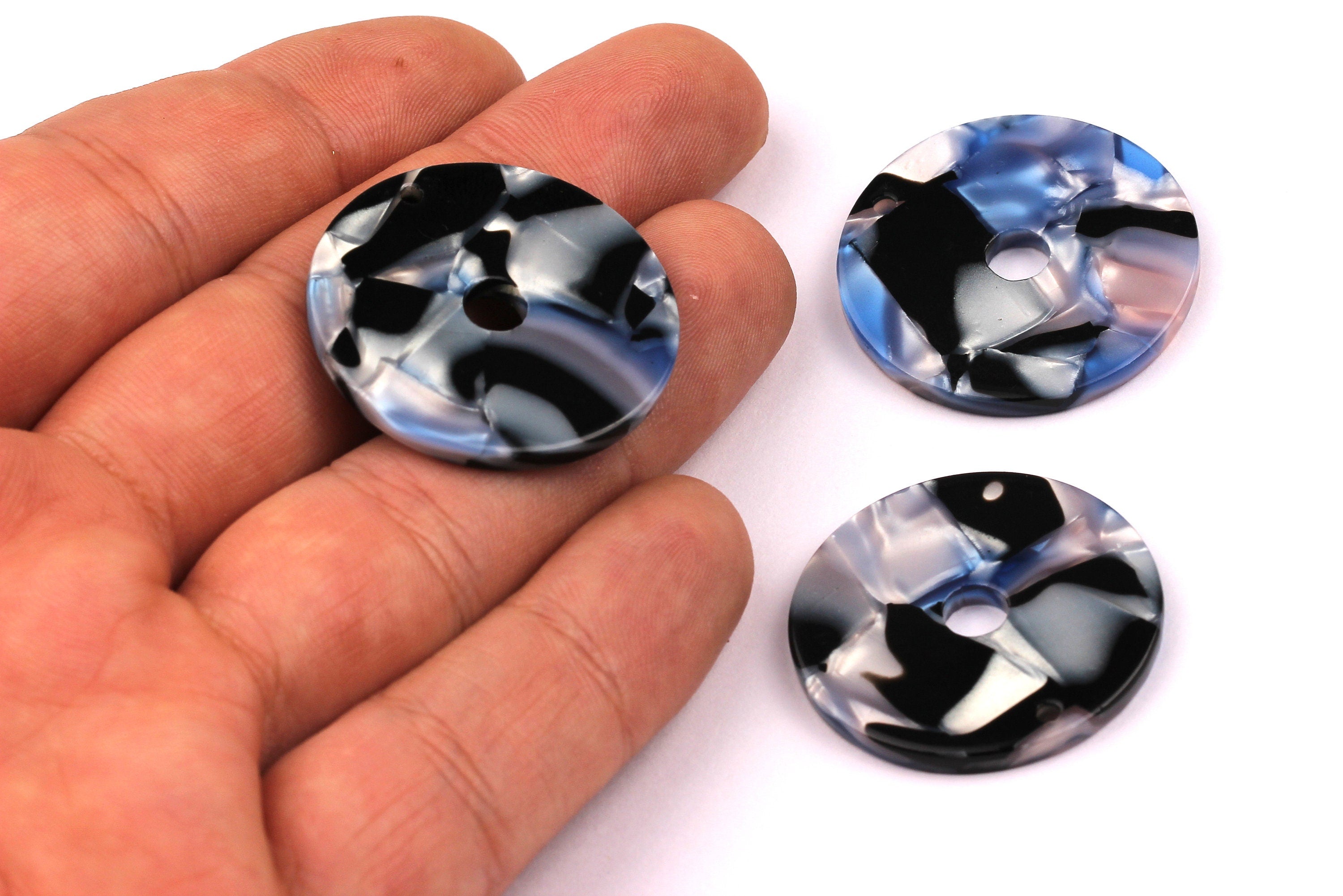 Acetate Circle Charms - Circle Earrings and Pendant - Earring Findings - Jewelry Supplies - 29x2.6mm - AC1018B - DOMEDBAZAAR