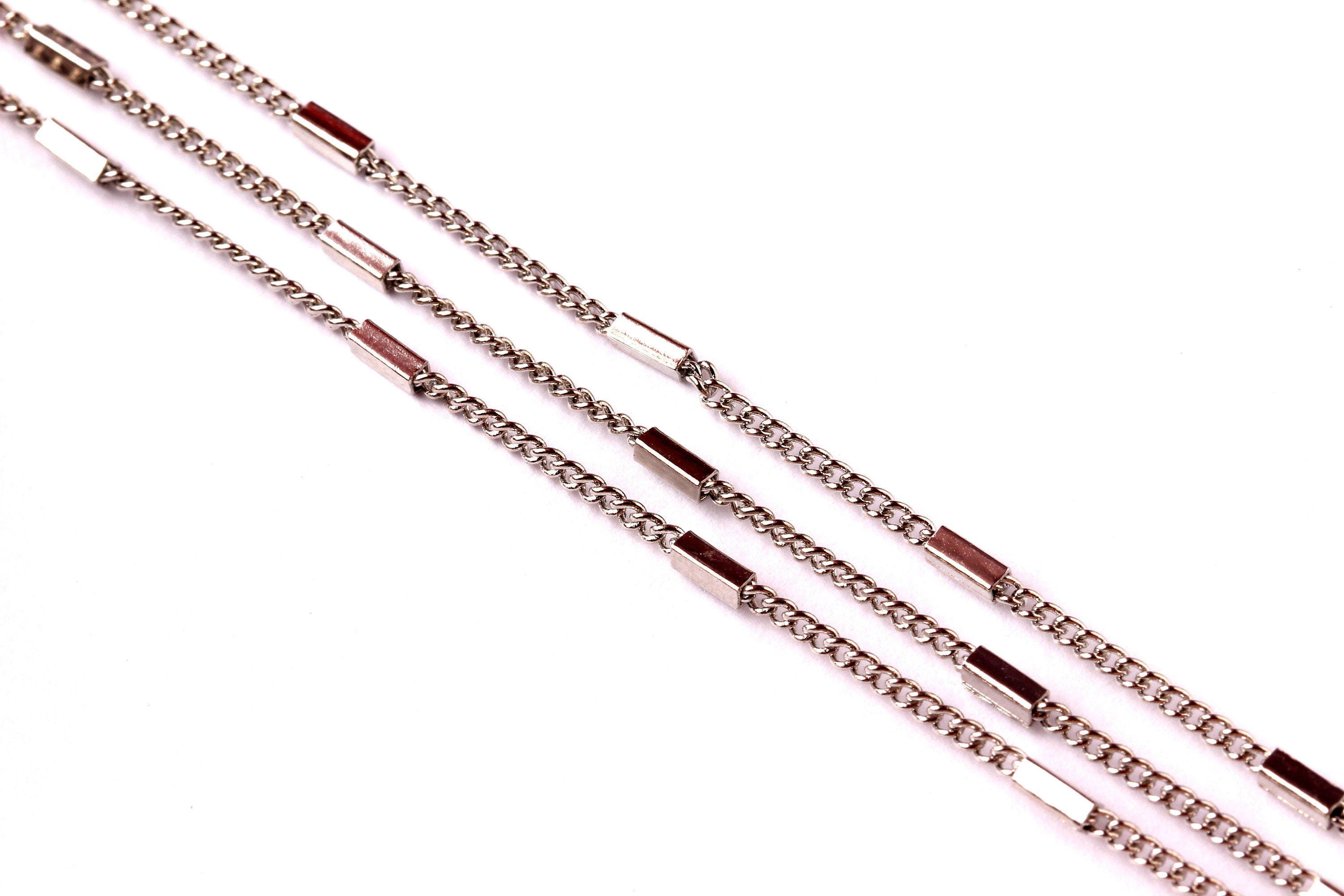 Bar Satellite Curb Chain - Iron Chain- Silver Plated - Soldered - 0.09&quot; x 0.06&quot; x 0.02&quot; - for Necklace Bracelet Jewellery Making - CC1001 - DOMEDBAZAAR