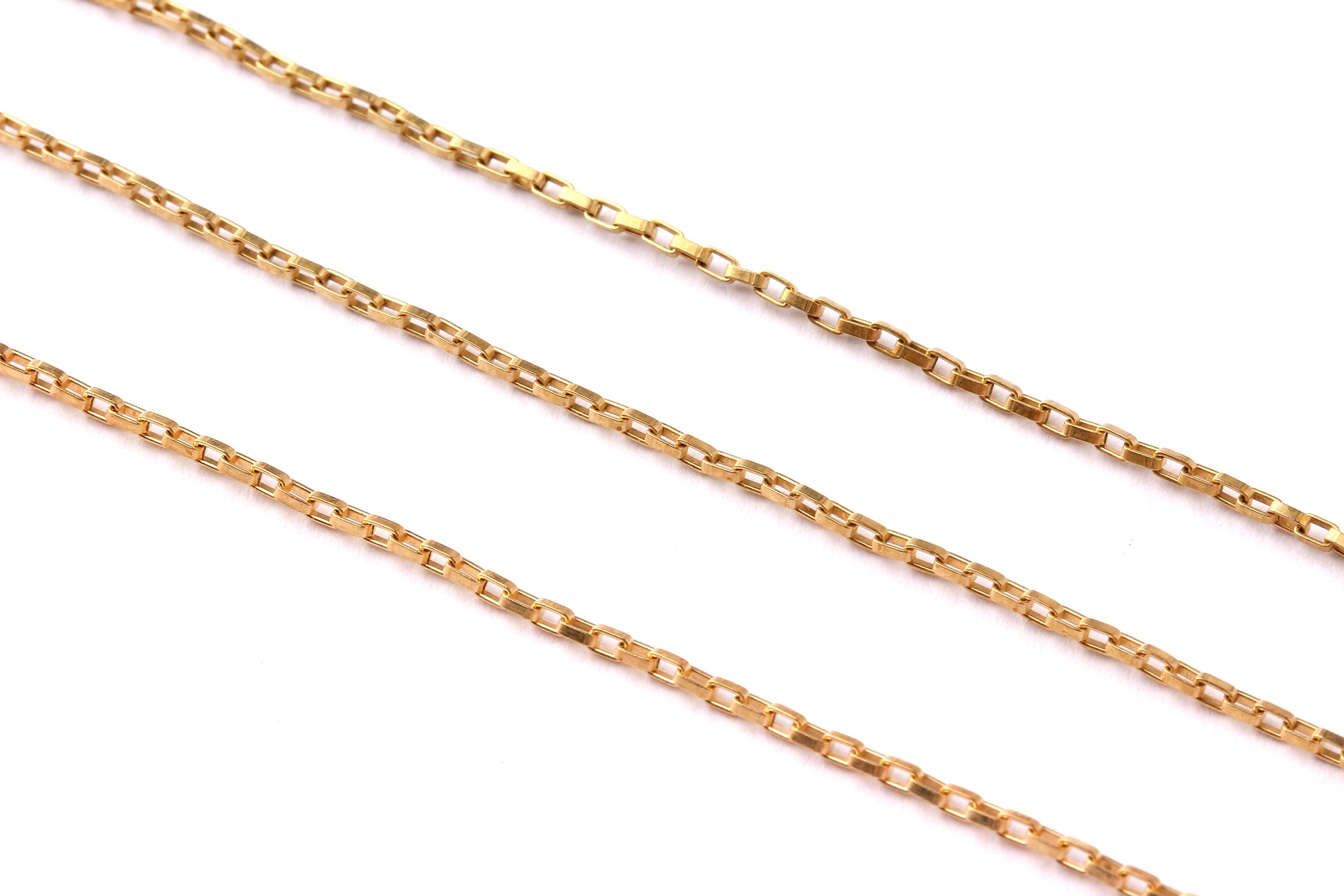 Rectangle Box Chain - Link Chain - Raw Brass Chain - Tiny Rectangle Box Chain - 0.08&quot; x 0.05&quot; x 0.01&quot;- for Necklace Jewelry Making - CC1035 - DOMEDBAZAAR