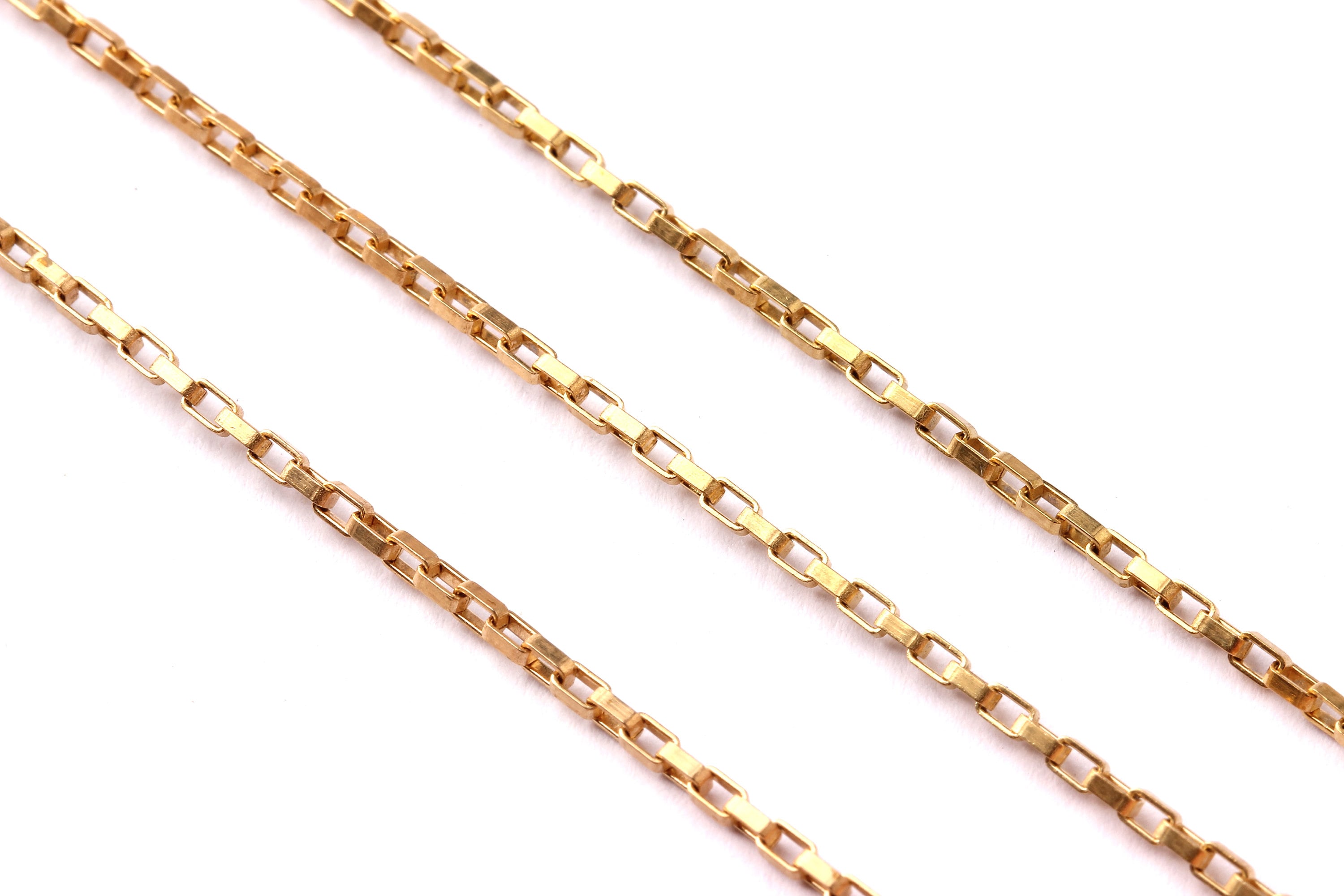 Rectangle Box Chain - Link Chain - Raw Brass Chain - Open Link - Unsoldered - Tiny Rectangle Box Chain  - 0.1&quot; x 0.06&quot; x 0.01&quot; -  CC1036 - DOMEDBAZAAR