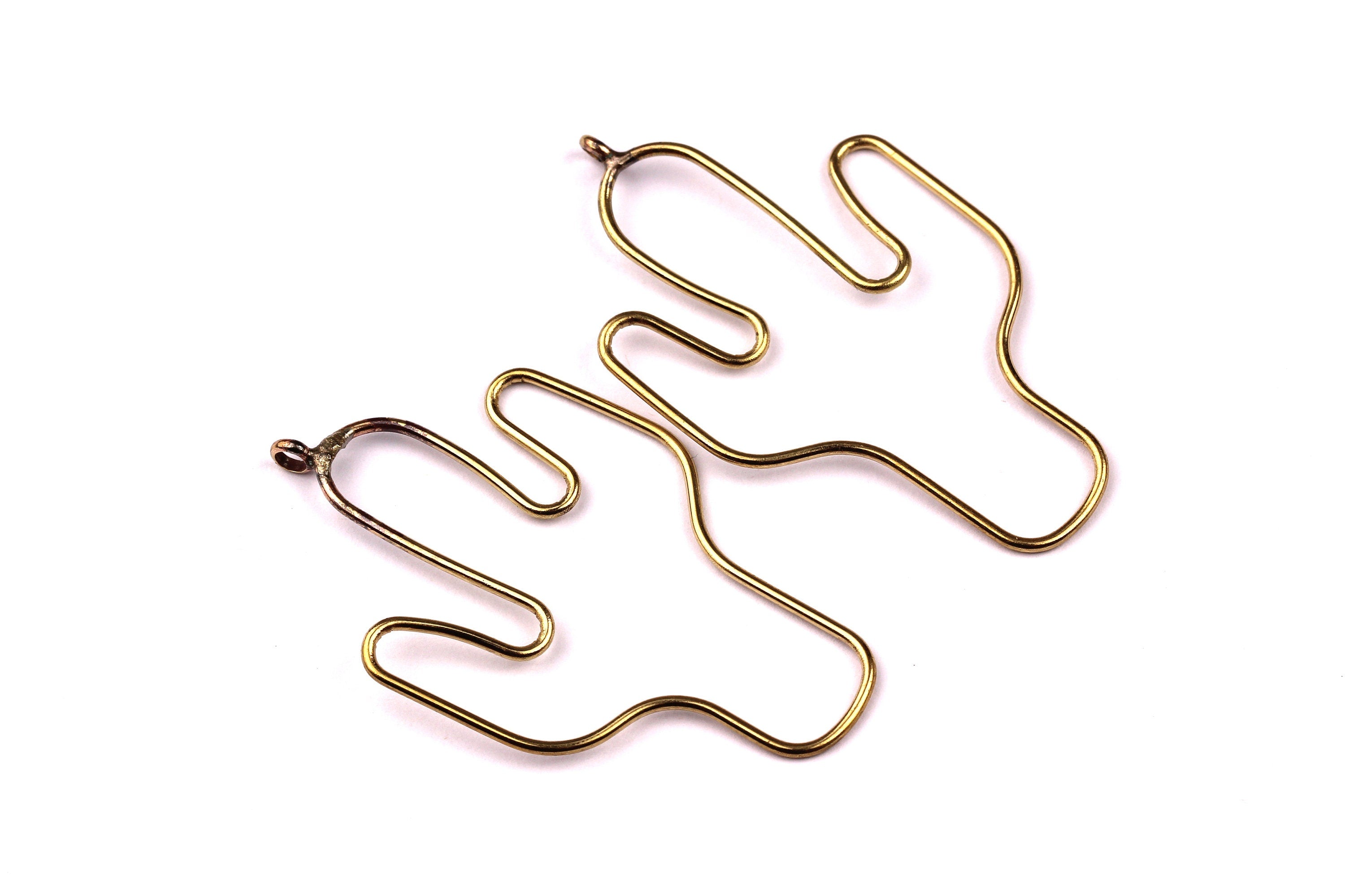 Cactus Shaped Earring Wire - Raw Brass Earring - Earring Charms - Earring  Findings - Jewelry Supplies for Earrings - 51x31mm PP1336 - DOMEDBAZAAR