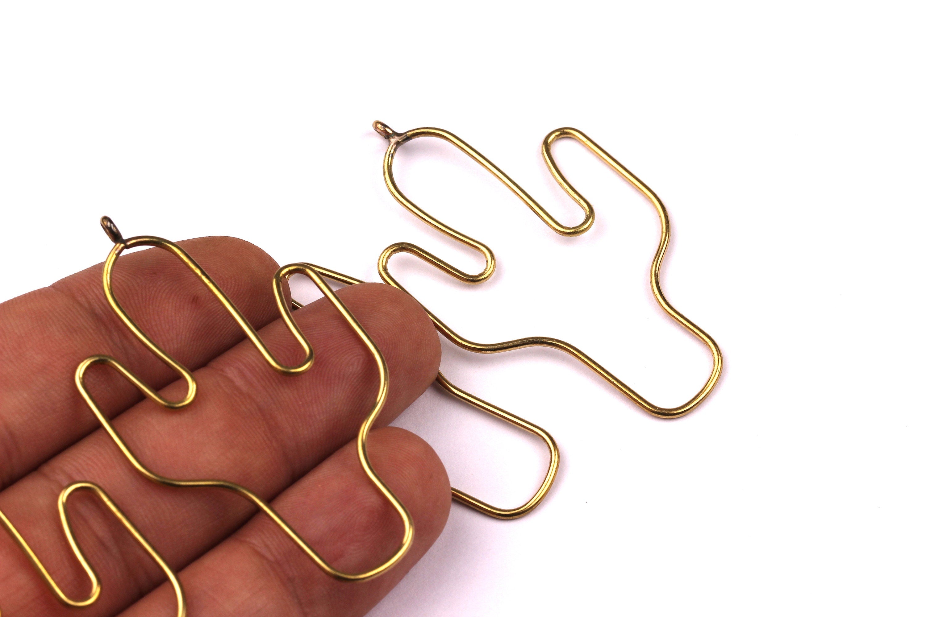 Cactus Shaped Earring Wire - Raw Brass Earring - Earring Charms - Earring  Findings - Jewelry Supplies for Earrings - 51x31mm PP1336 - DOMEDBAZAAR