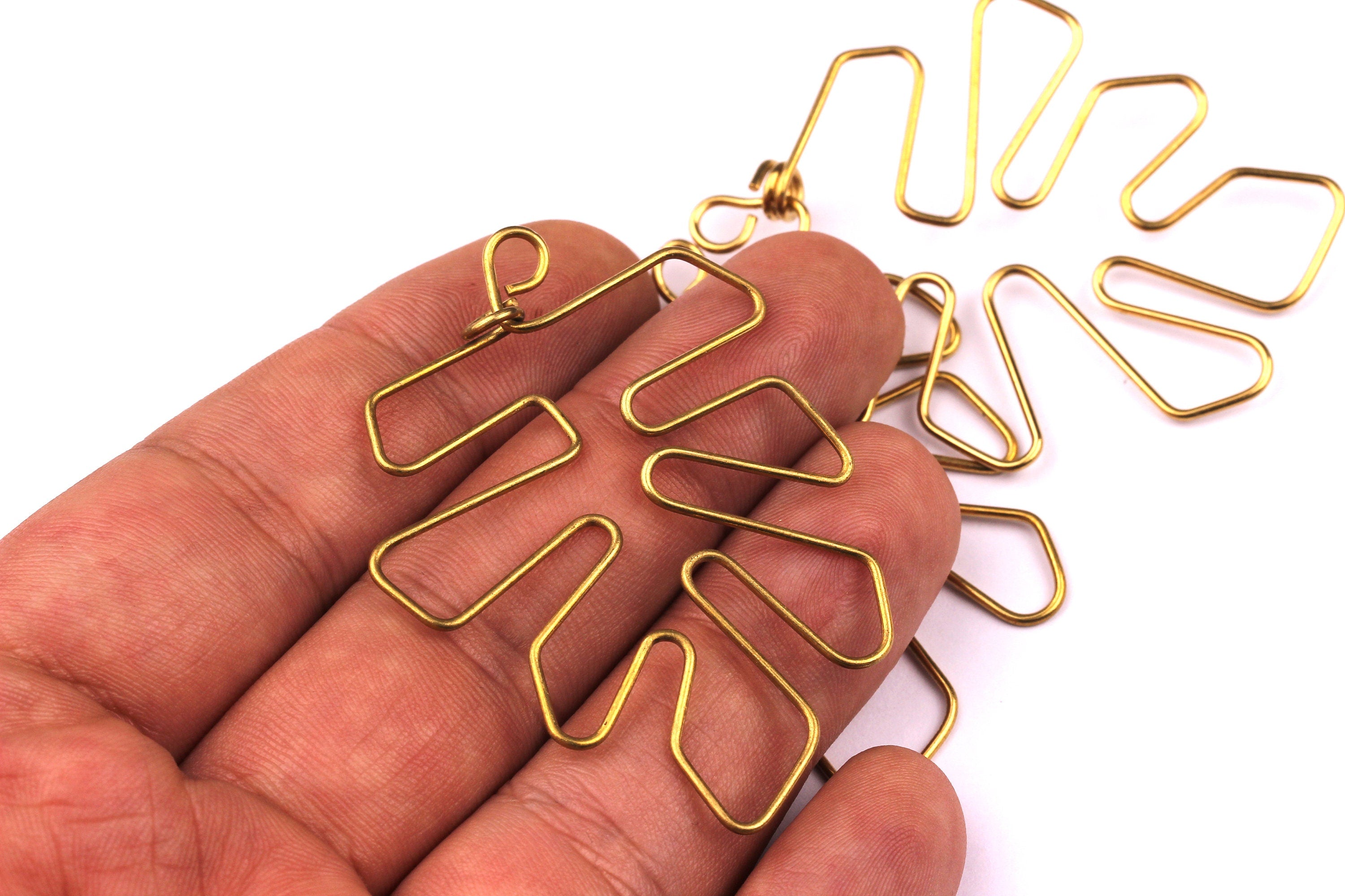Tropical Monstera Shaped Earring Wire - Raw Brass Earring - Earring Charms - Earring Findings - Jewelry Supplies - 50x43mm PP1338 - DOMEDBAZAAR