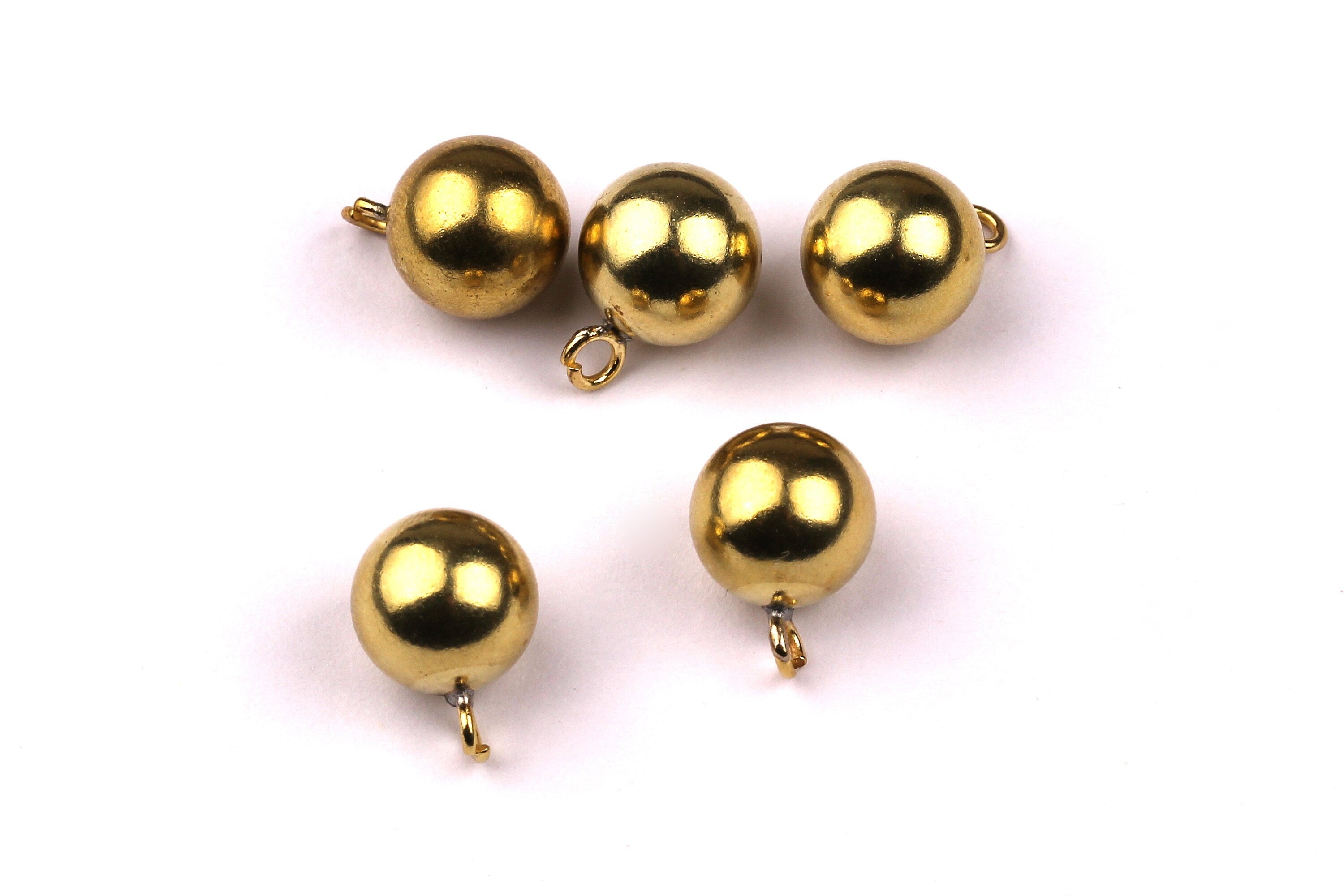 Raw Brass Ball Charms - Raw Brass Earring - Gold Tone Charms - Earring Findings - Jewelry Supplies - 9.8mm - PP1055 - DOMEDBAZAAR