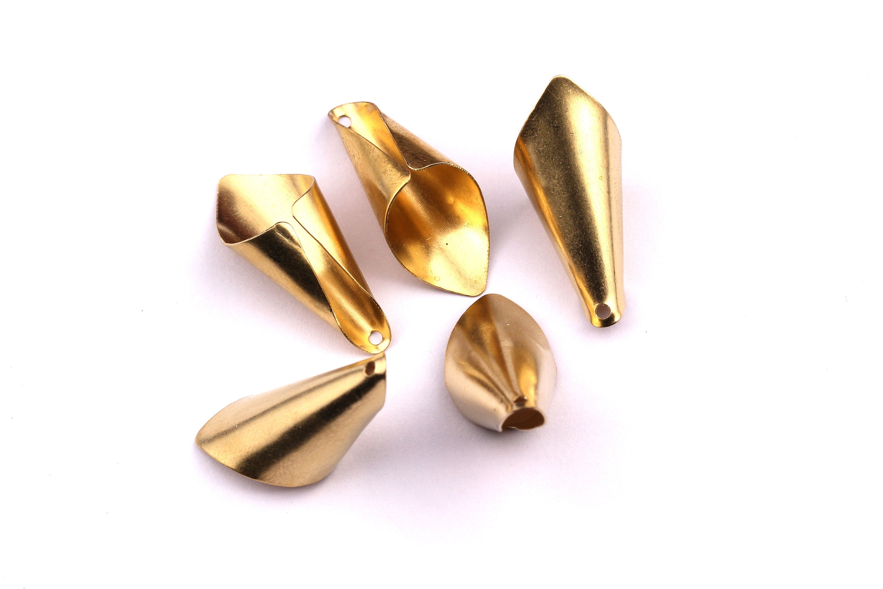 Brass Cone Bead Caps- Raw Brass Cone Bead Caps - Jewelry Supplies - 28x12mm - PP1205 - DOMEDBAZAAR