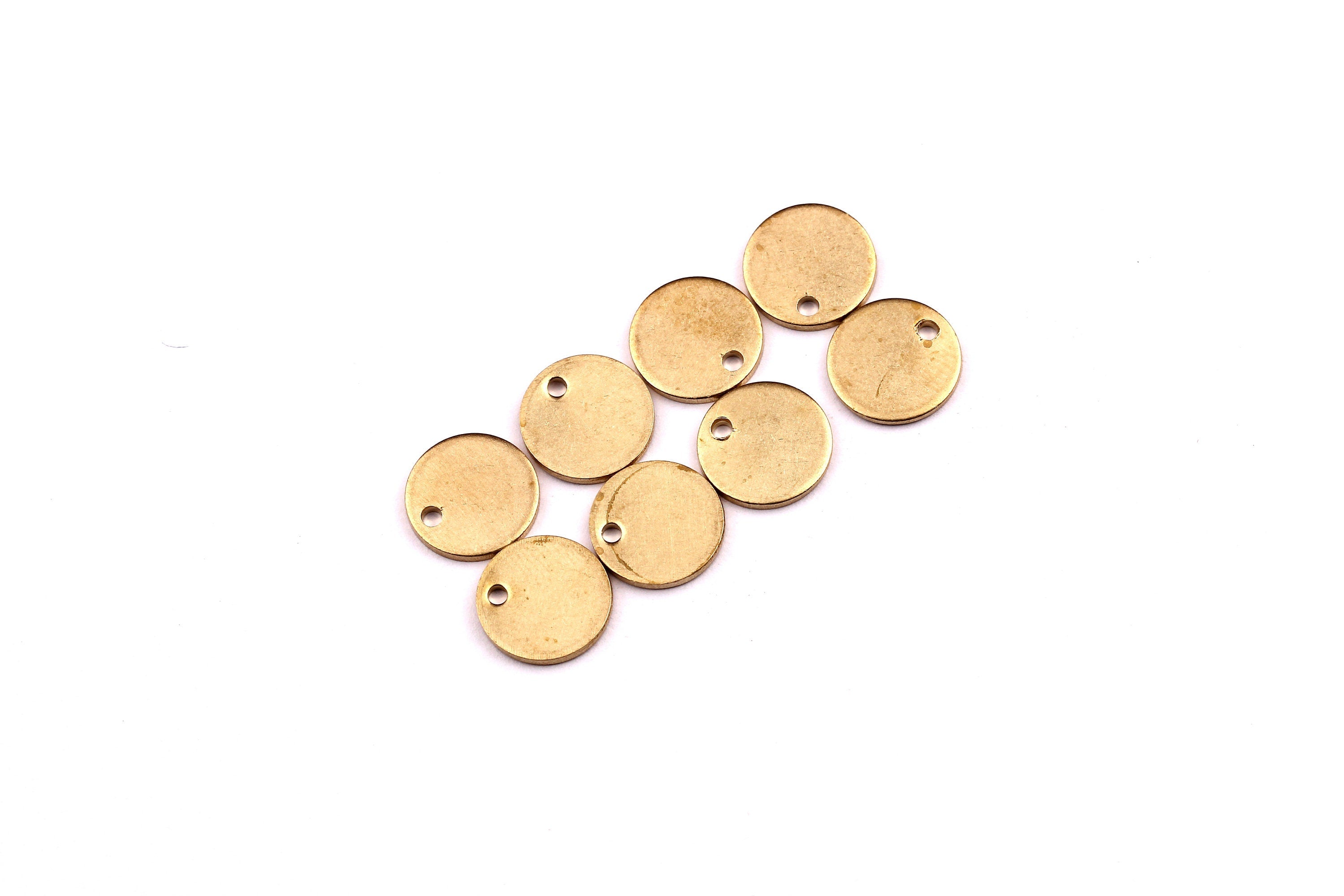 Raw Brass Round Tag- Brass Stamping Tag - Raw Brass Charms - Jewelry Supplies - 10x1mm - PP1218 - DOMEDBAZAAR