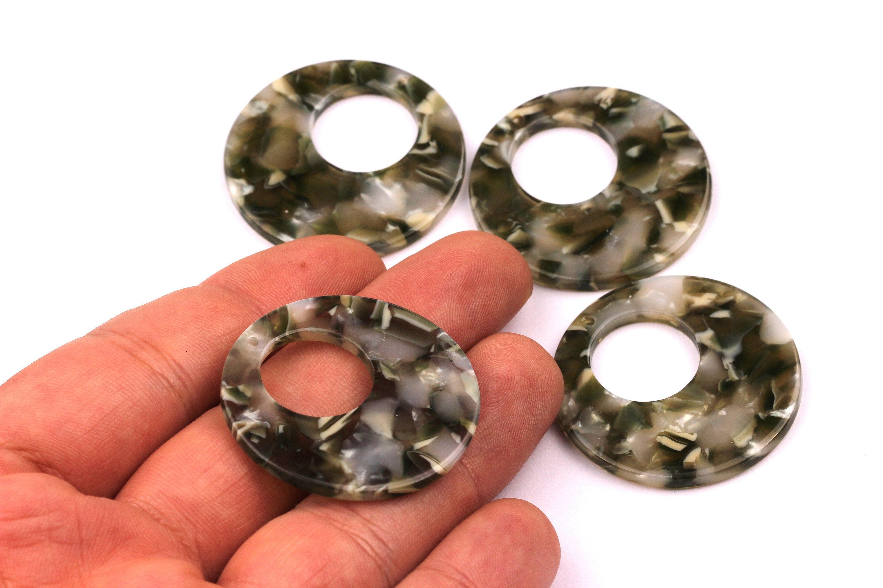 Acetate Circle Charms - Circle Earrings and Pendant - Earring Findings - Jewelry Supplies - Jewelry Supplies - 34x2.6mm - AC1005K - DOMEDBAZAAR