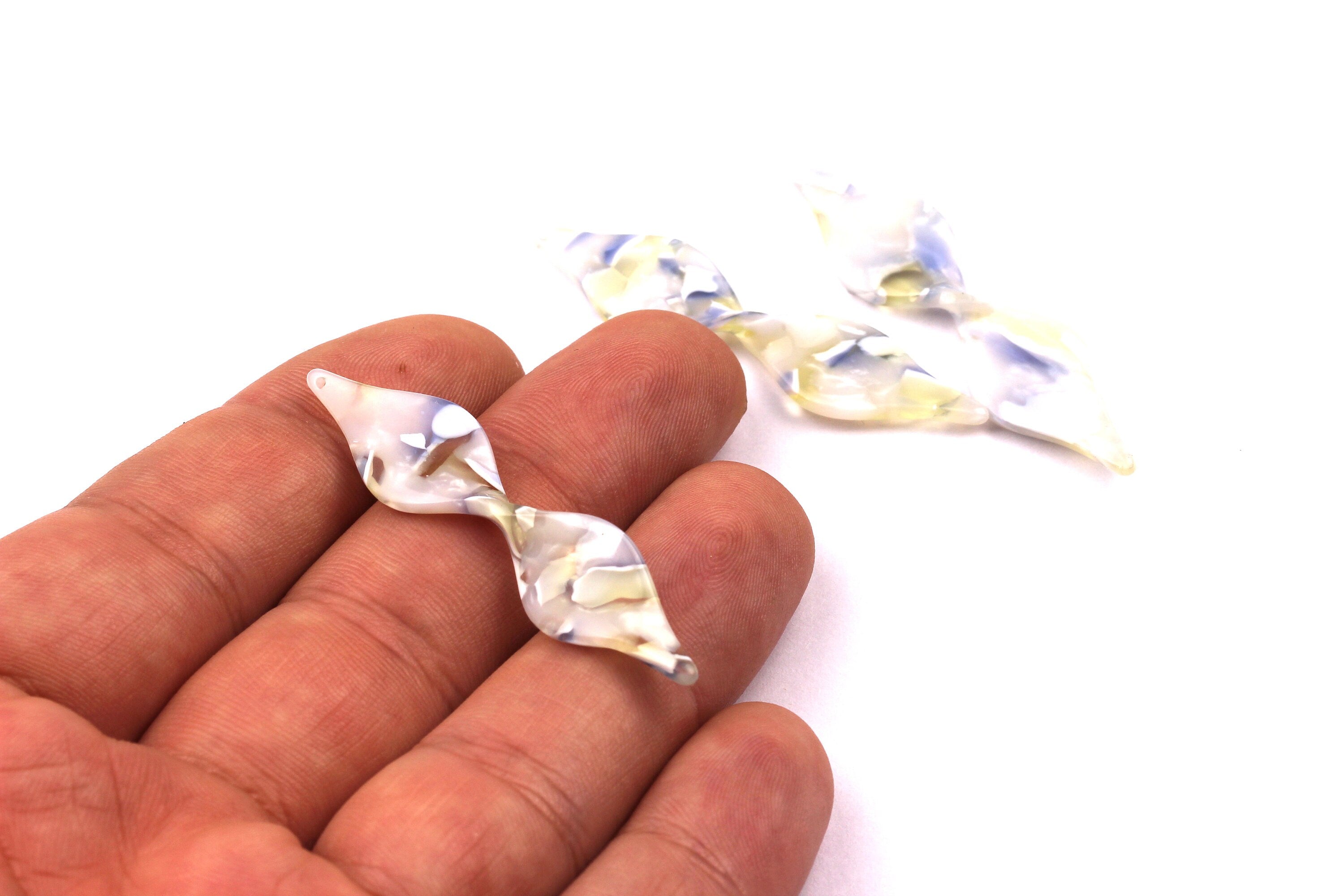 Acetate Twisted Charms - Twisted Earrings and Pendant - Earring Findings  - Earring Findings - 49x11mm - AC1028D - DOMEDBAZAAR