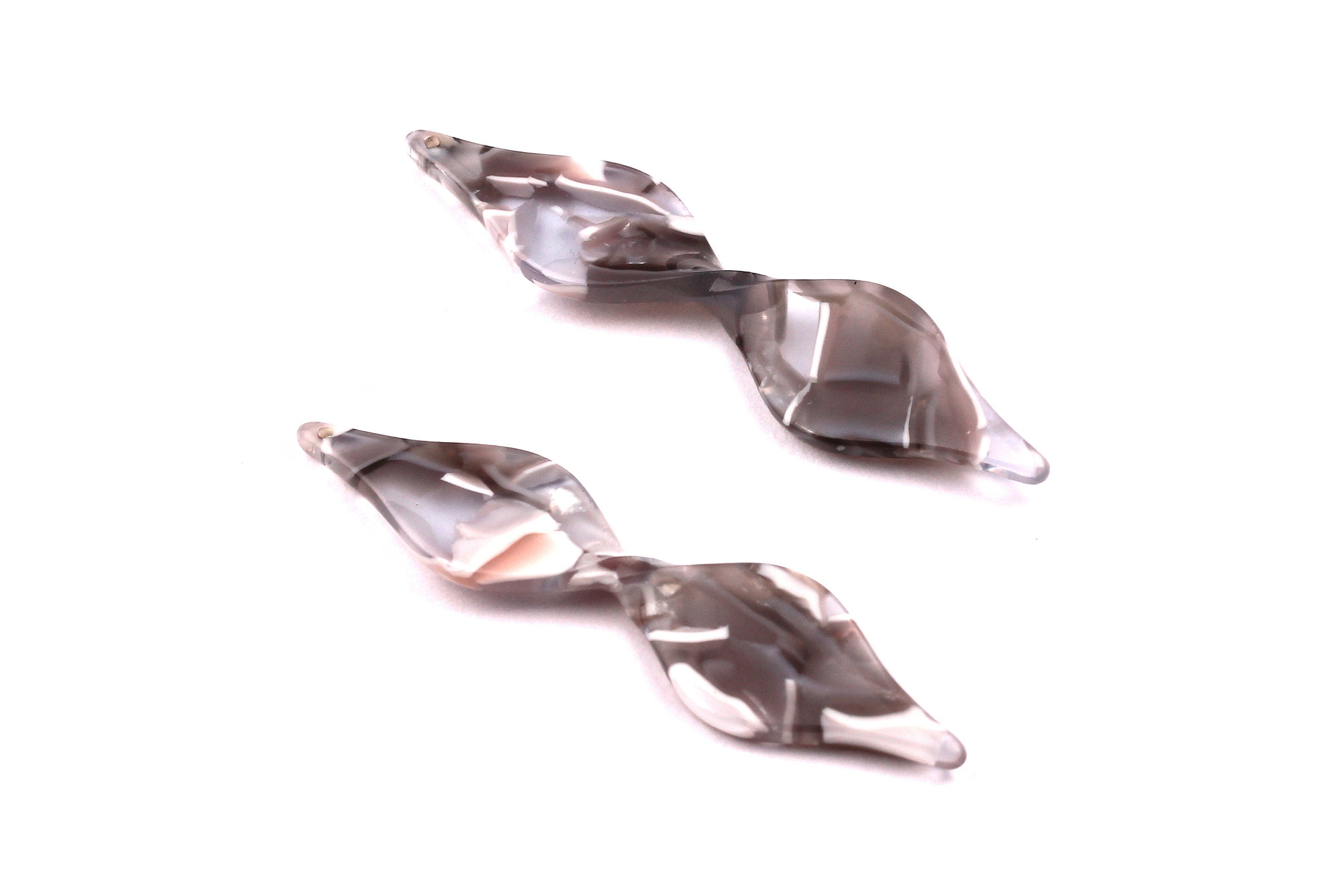Acetate Twisted Charms - Twisted Earrings and Pendant - Earring Findings  - Earring Findings - Color Code: A20 - 48x11mm - AC1028E - DOMEDBAZAAR