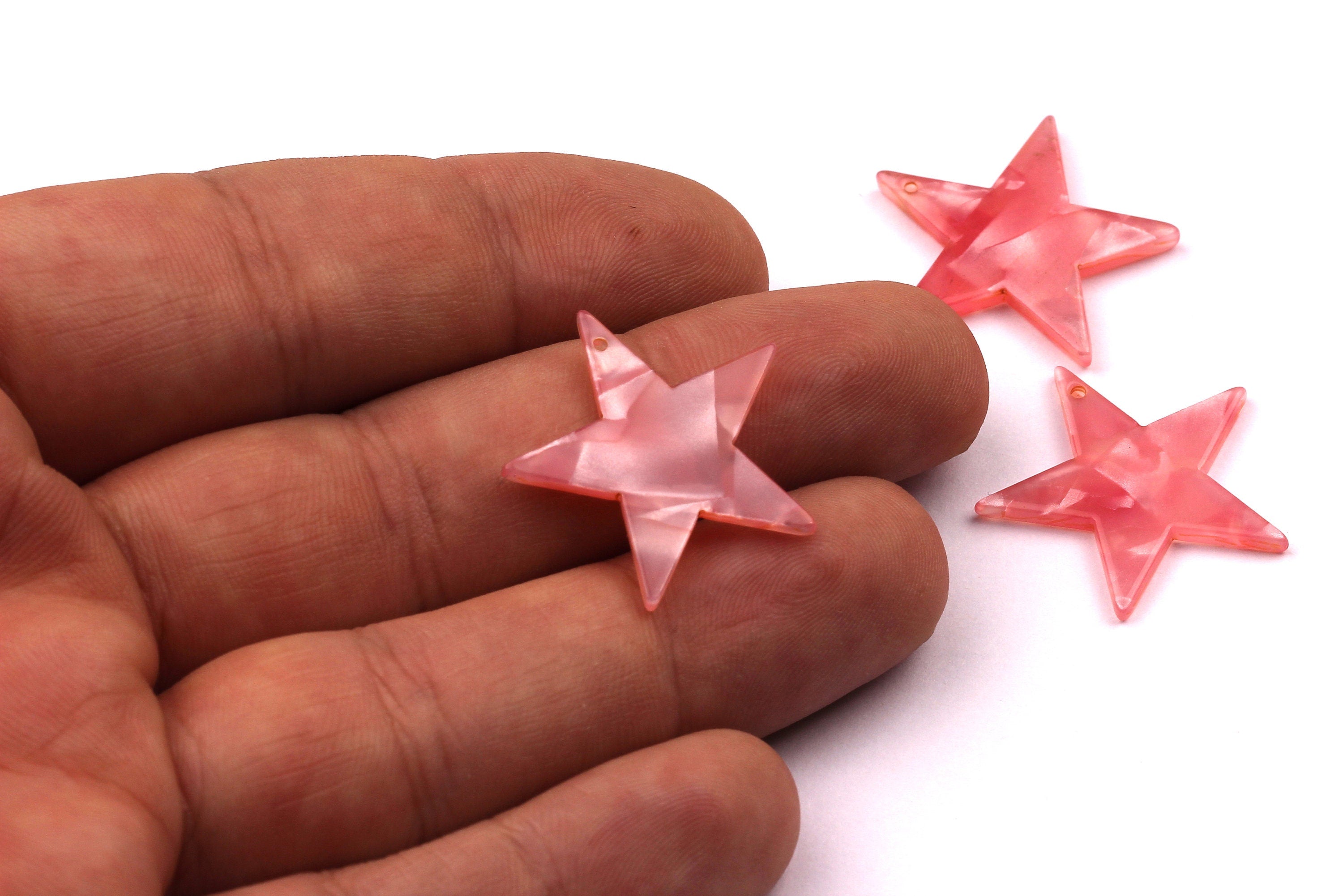 Acetate Star Charms - Star Earrings and Pendant - Earring Findings - Jewelry Supplies - 24x2.5mm - AC1029D - DOMEDBAZAAR