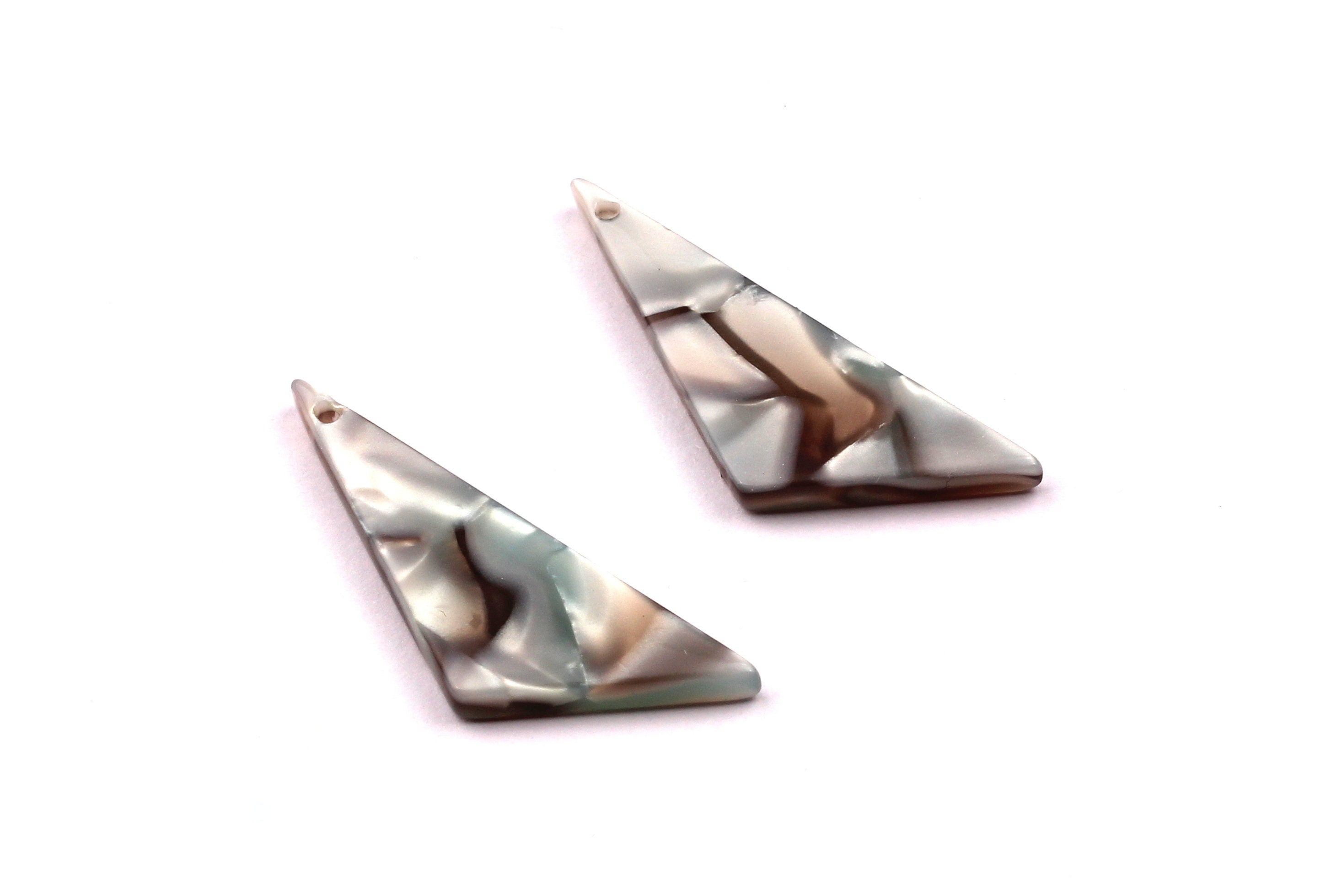 Acetate Triangle Charms - Triangle Earrings and Pendant - Earring Findings - Jewelry Supplies - Color Code: A22 - 32x11mm - AC1027B - DOMEDBAZAAR