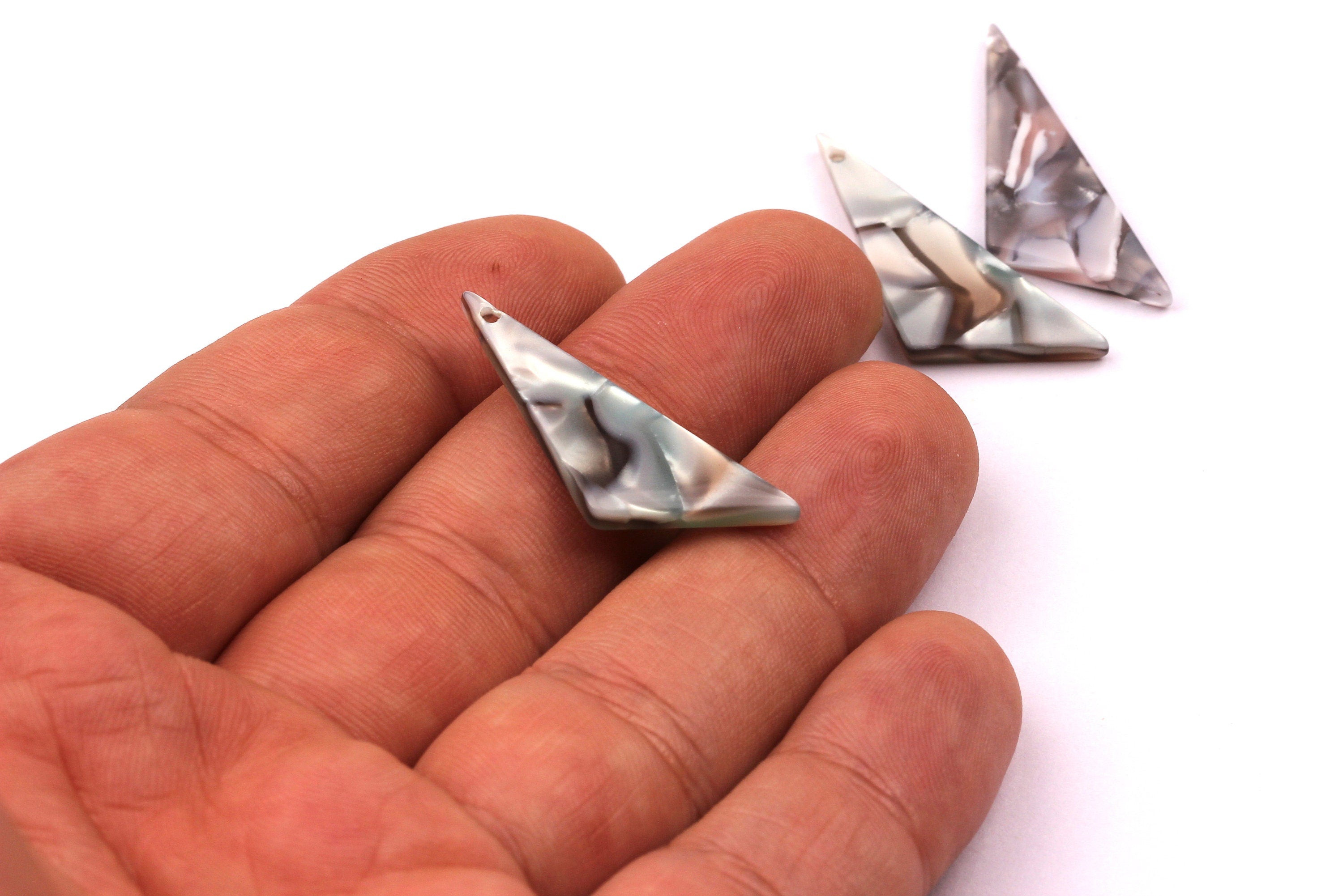 Acetate Triangle Charms - Triangle Earrings and Pendant - Earring Findings - Jewelry Supplies - Color Code: A22 - 32x11mm - AC1027B - DOMEDBAZAAR