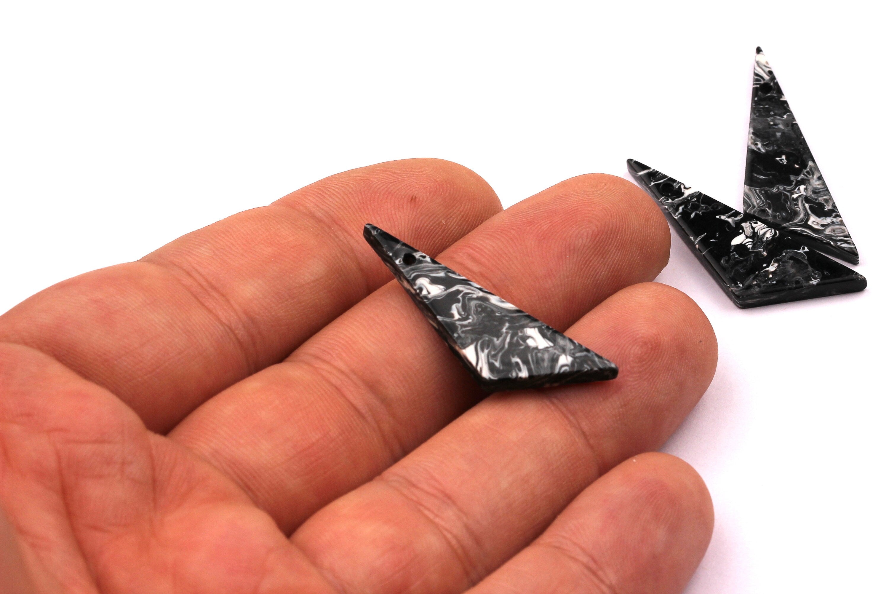 Acetate Triangle Charms - Triangle Earrings and Pendant - Earring Findings - Jewelry Supplies - 33x10mm - AC1027G - DOMEDBAZAAR