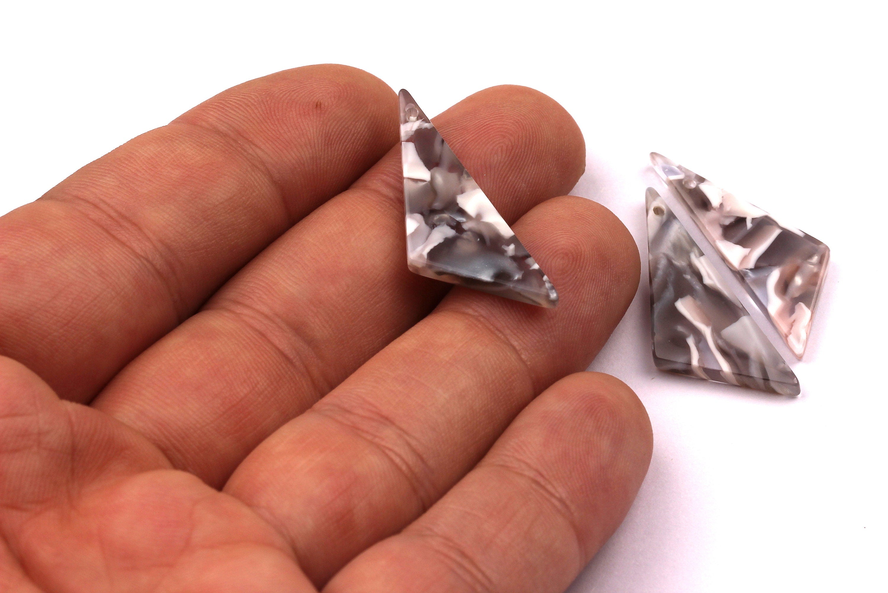 Acetate Triangle Charms - Triangle Earrings and Pendant - Earring Findings - Jewelry Supplies - Color Code: A20 - 32x11mm - AC1027H - DOMEDBAZAAR
