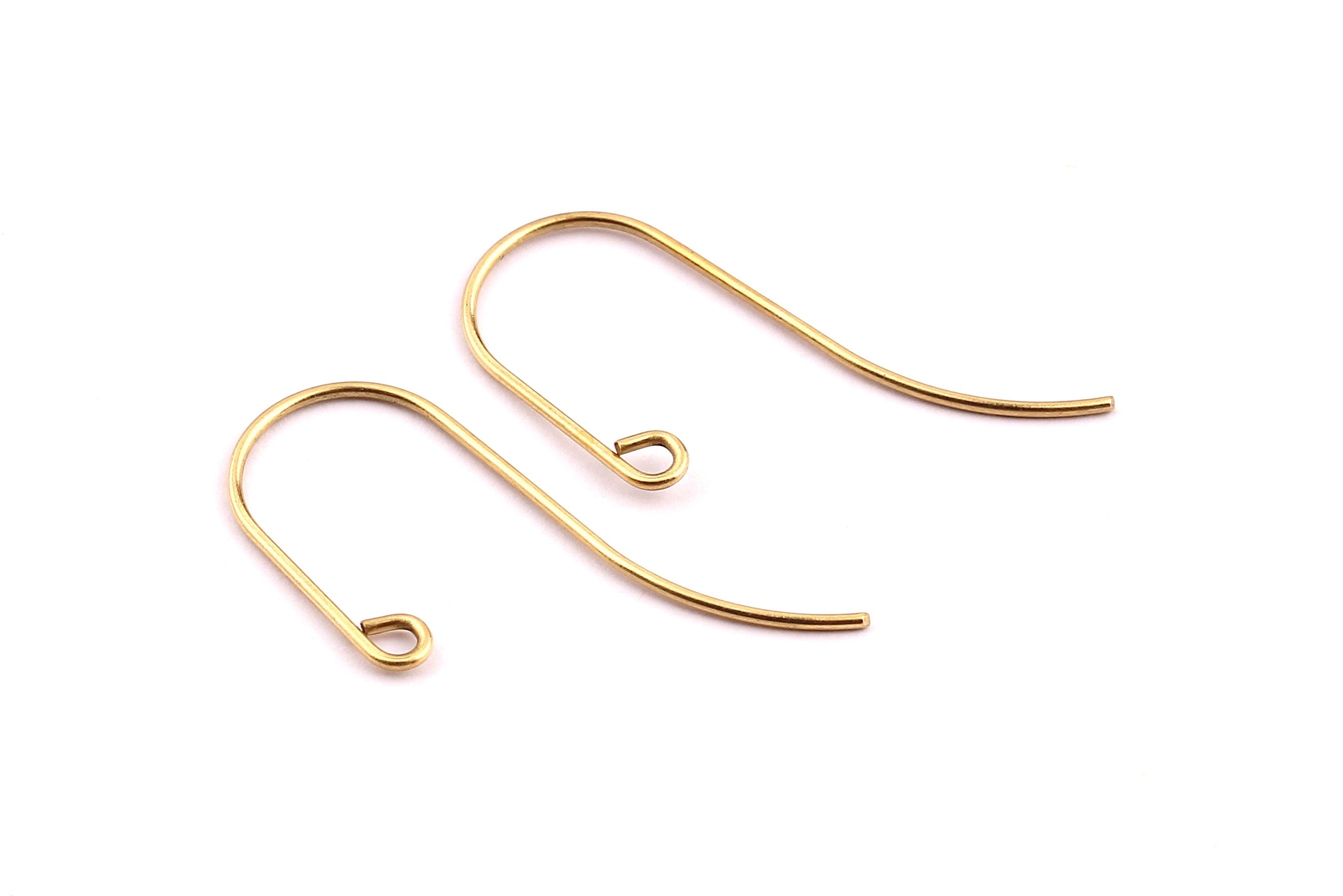 Brass Earring Wires - Raw Brass Ear Wire - Jewelry Supplies - 32 x21x0.75mm - PP1247 - DOMEDBAZAAR
