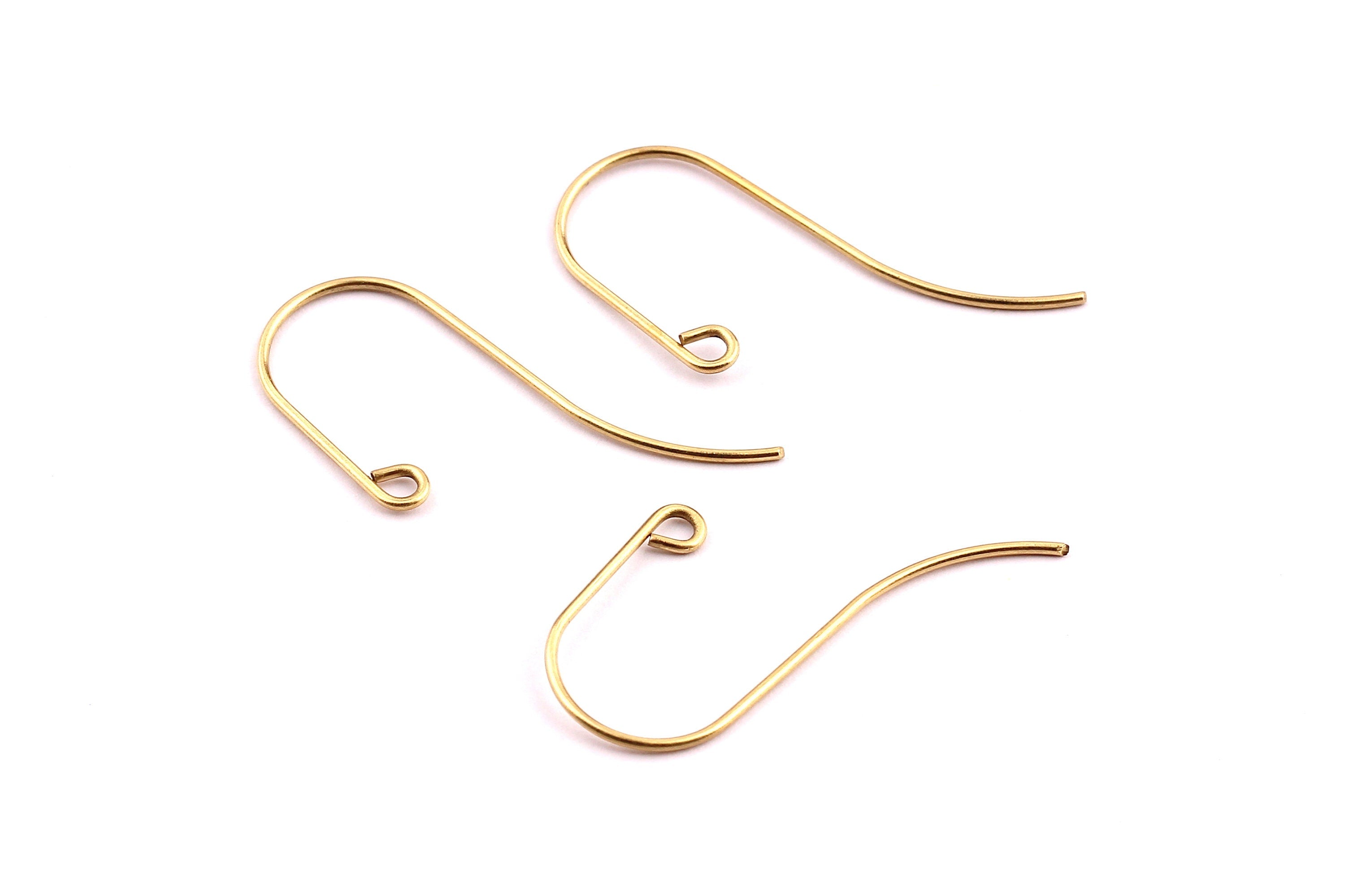 Brass Earring Wires - Raw Brass Ear Wire - Jewelry Supplies - 32 x21x0.75mm - PP1247 - DOMEDBAZAAR