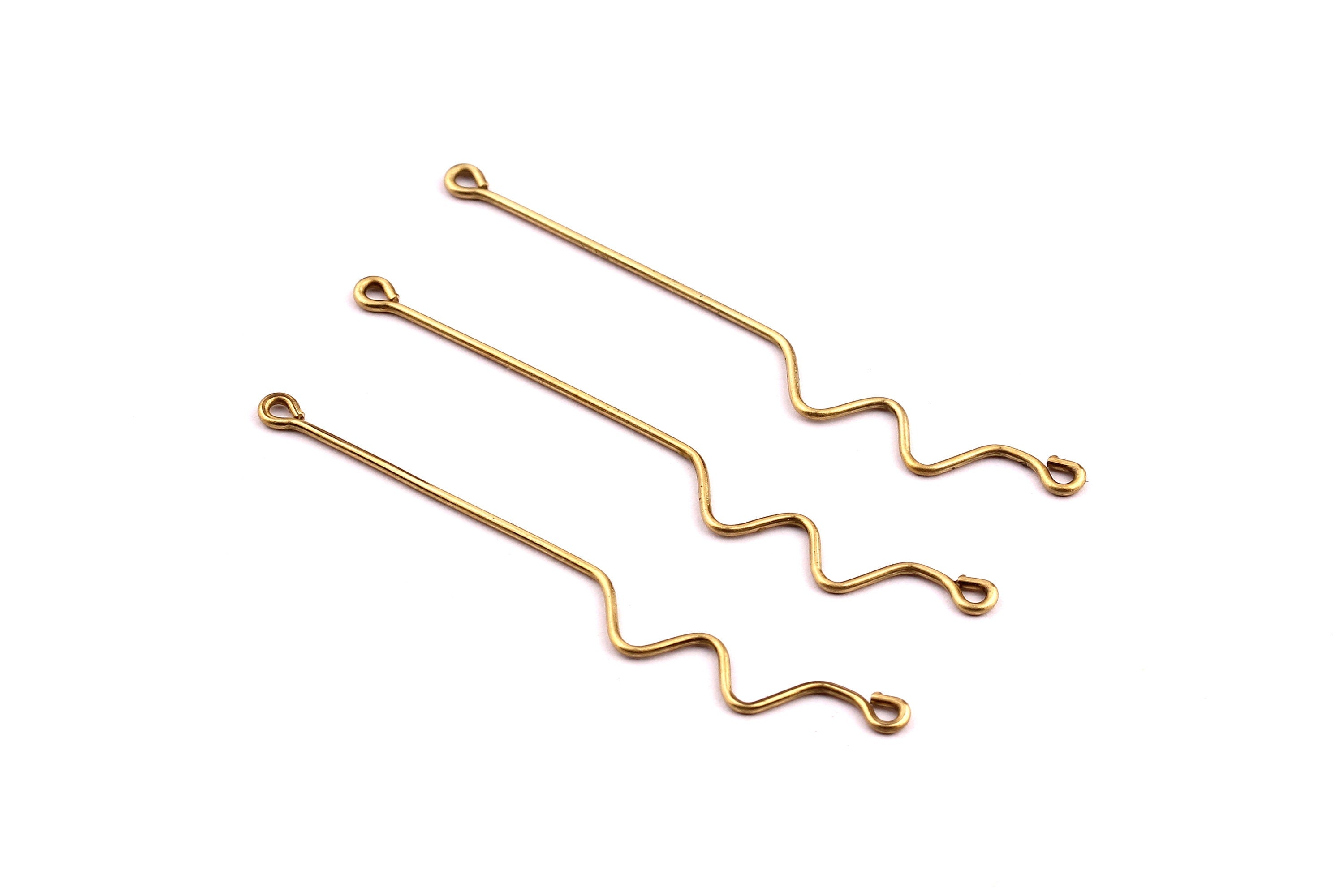 Raw Brass Connector - Waved Shaped Brass Connector - Jewelry Supplies - 50x6x0.8mm - PP1248 - DOMEDBAZAAR