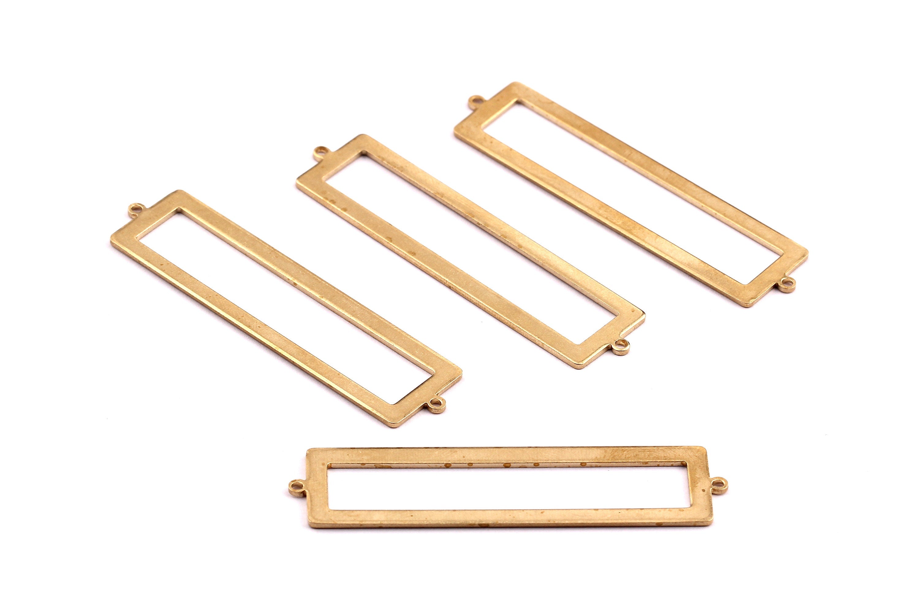 Raw Brass Connector - Rectangle Shaped Brass Connector - Jewelry Supplies - 56x14x1mm - PP1253 - DOMEDBAZAAR