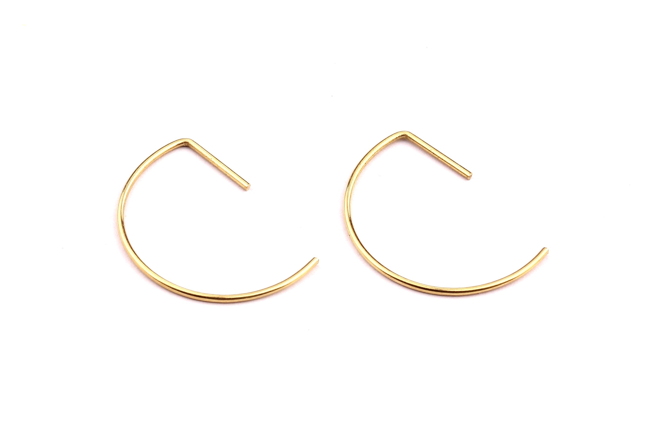 Raw Brass Ear Wire - Brass Ear Hooks - Earring Findings - Jewelry Supplies - 16x21x0.8mm - PP1271 - DOMEDBAZAAR