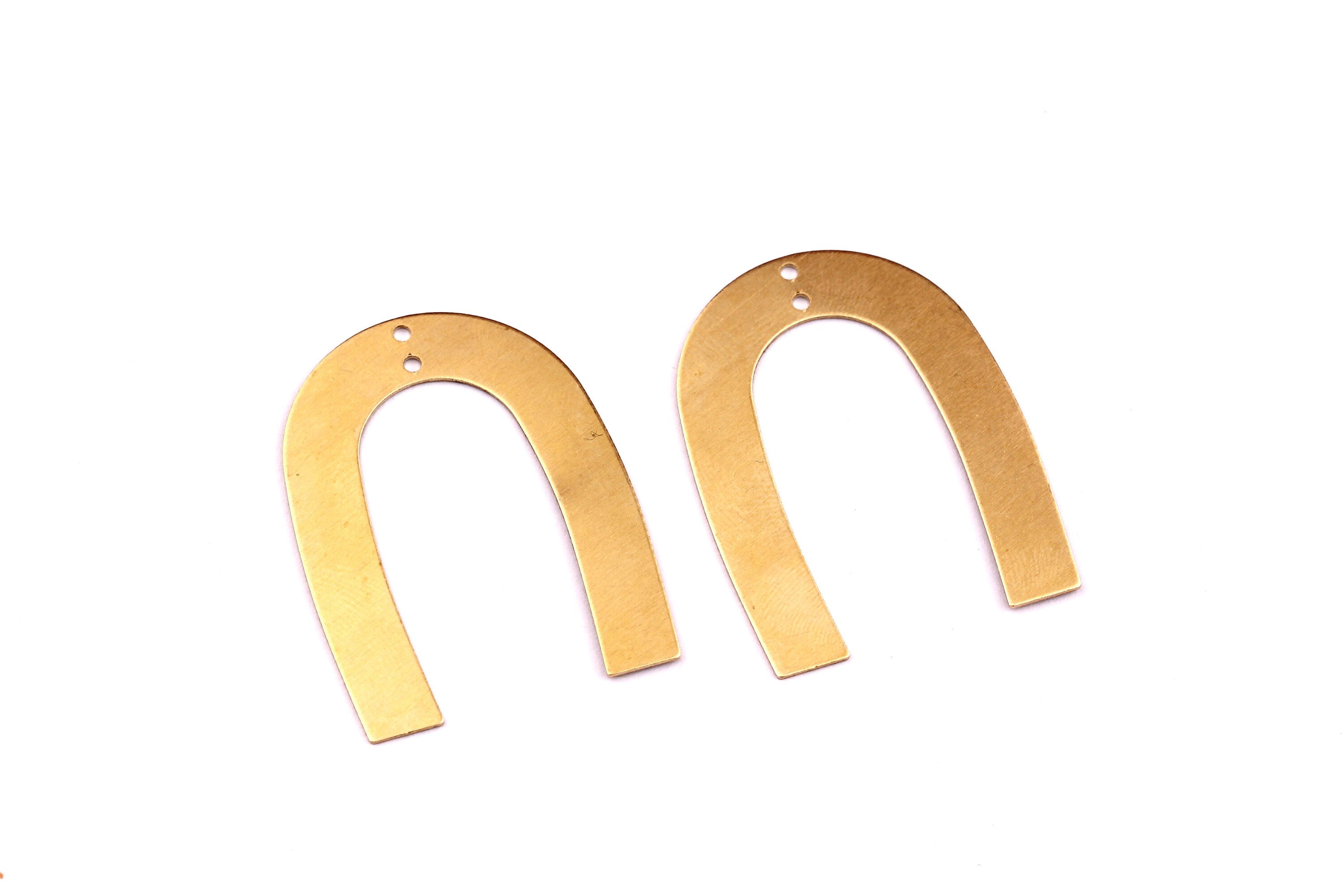 U Shaped Brass Charms - U Shaped Raw Brass Connector - Jewelry Supplies - 35x27x0.45mm - PP1295 - DOMEDBAZAAR