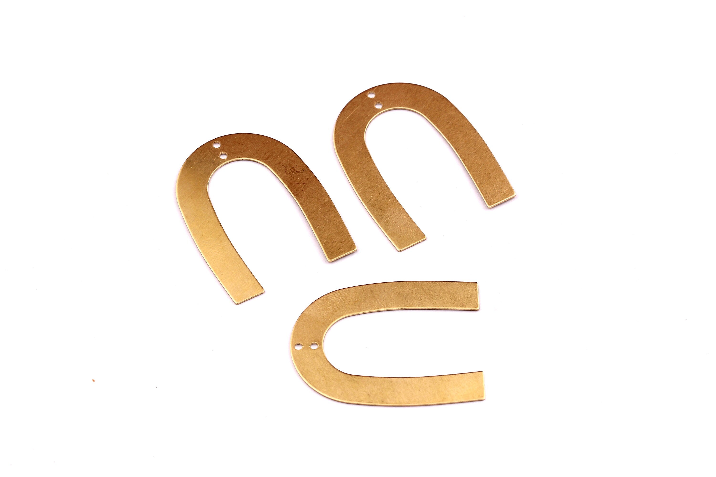 U Shaped Brass Charms - U Shaped Raw Brass Connector - Jewelry Supplies - 35x27x0.45mm - PP1295 - DOMEDBAZAAR