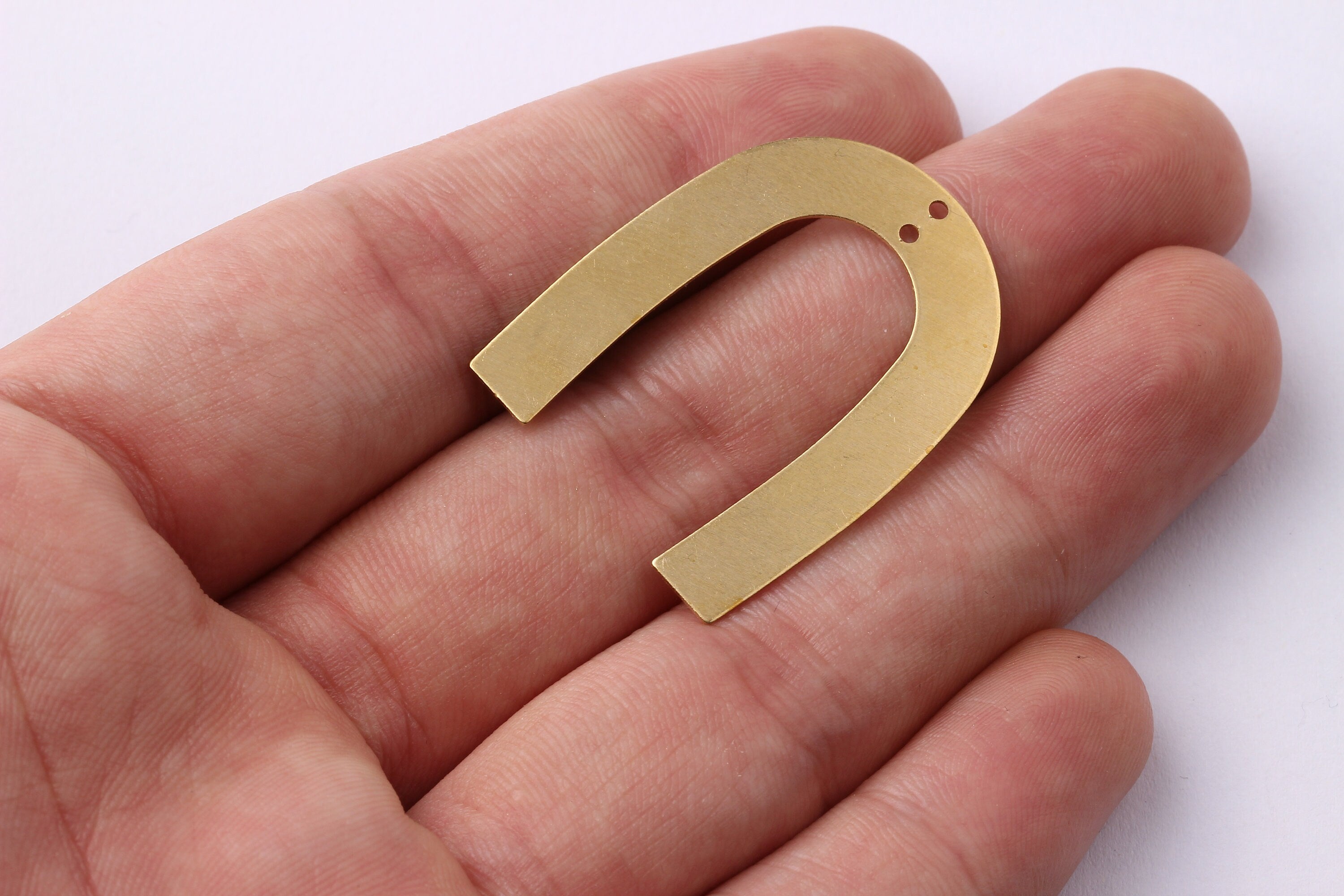 U Shaped Brass Charms - U Shaped Raw Brass Connector - Jewelry Supplies - 35x27x0.45mm - PP1295 - DOMEDBAZAAR