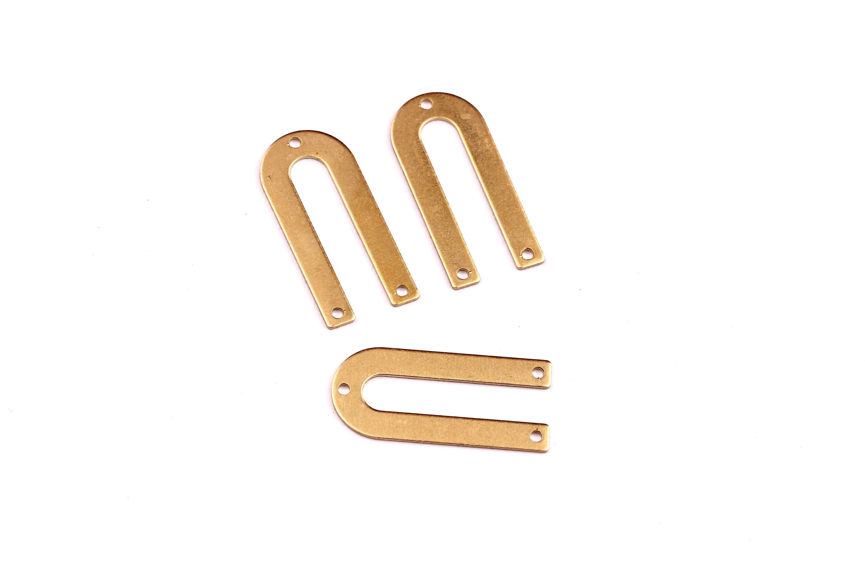 U Shaped Brass Charms - U Shaped Raw Brass Connector - Jewelry Supplies - 26x12x0.55mm - PP1296 - DOMEDBAZAAR