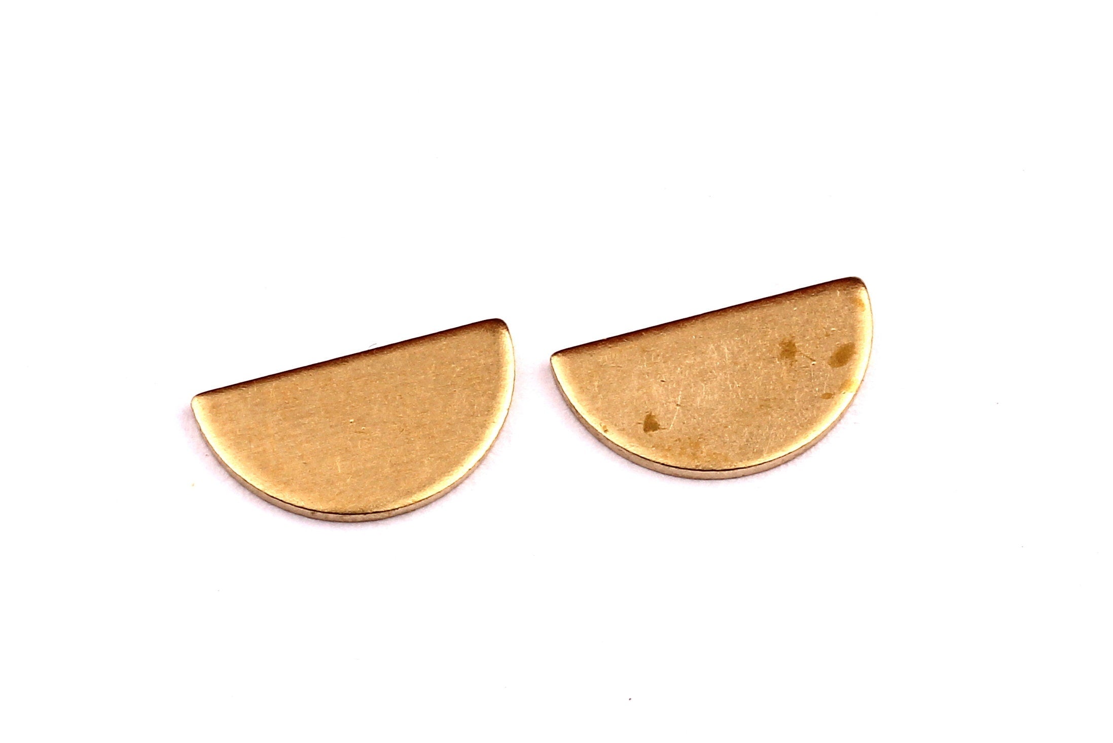 Half Moon Shaped Brass Charms without Hole - Semi Circle Shaped Raw Brass Charms - Jewelry Supplies - 6.5x12x0.75mm - PP1301 - DOMEDBAZAAR