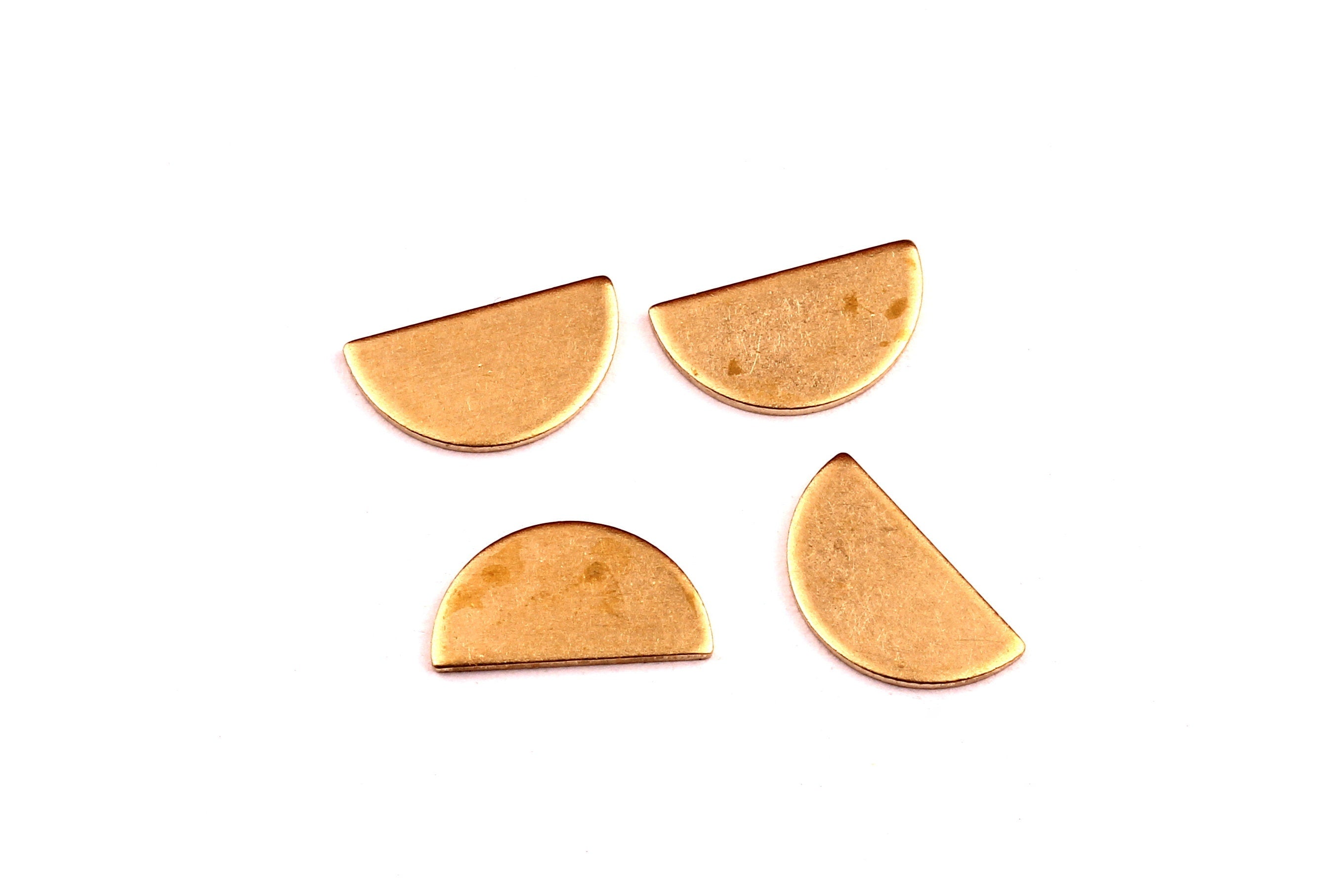 Half Moon Shaped Brass Charms without Hole - Semi Circle Shaped Raw Brass Charms - Jewelry Supplies - 6.5x12x0.75mm - PP1301 - DOMEDBAZAAR