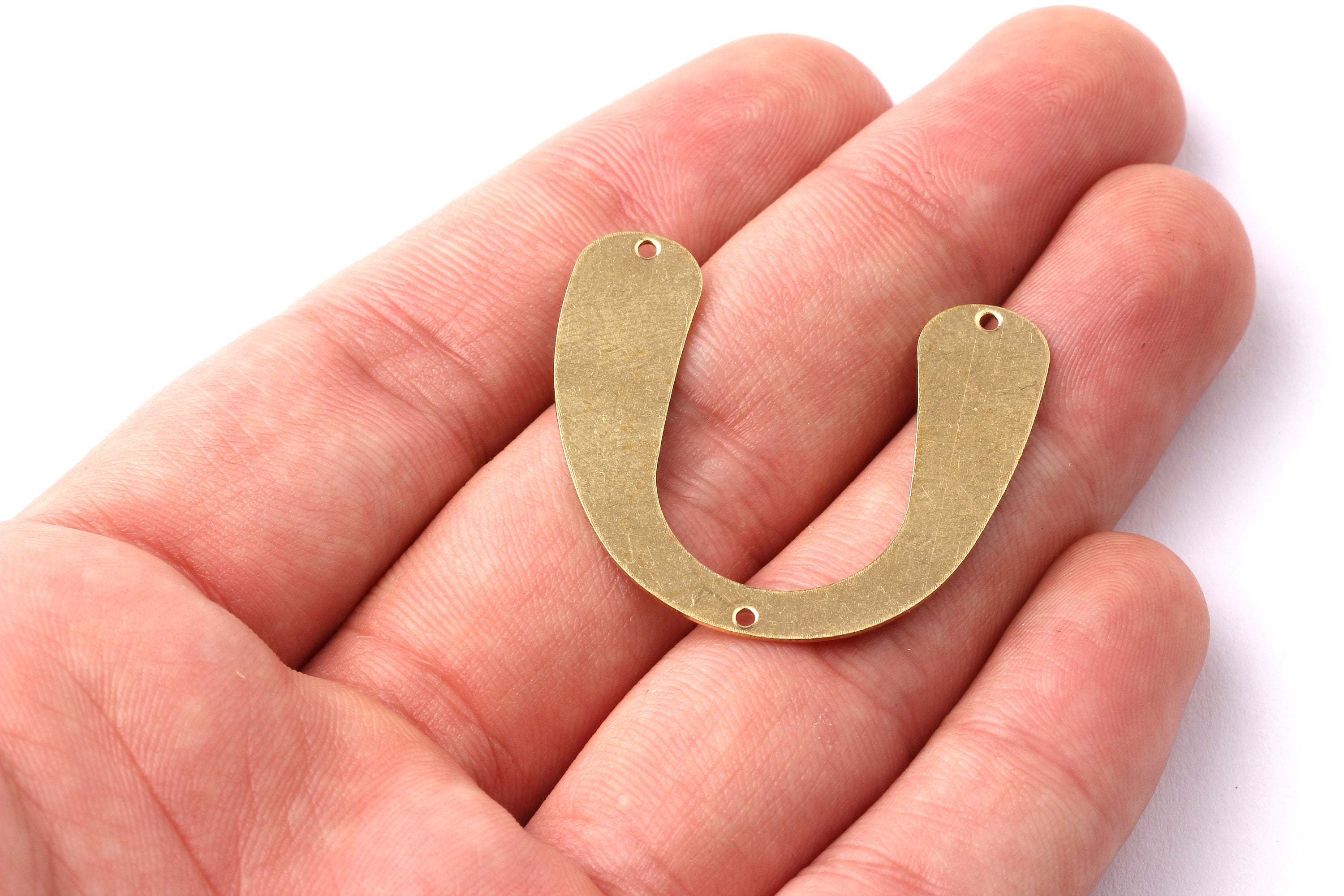 U Shaped Brass Charms - Raw Brass U Shaped Connector - Jewelry Supplies - 31x35x0.55mm - PP1303 - DOMEDBAZAAR