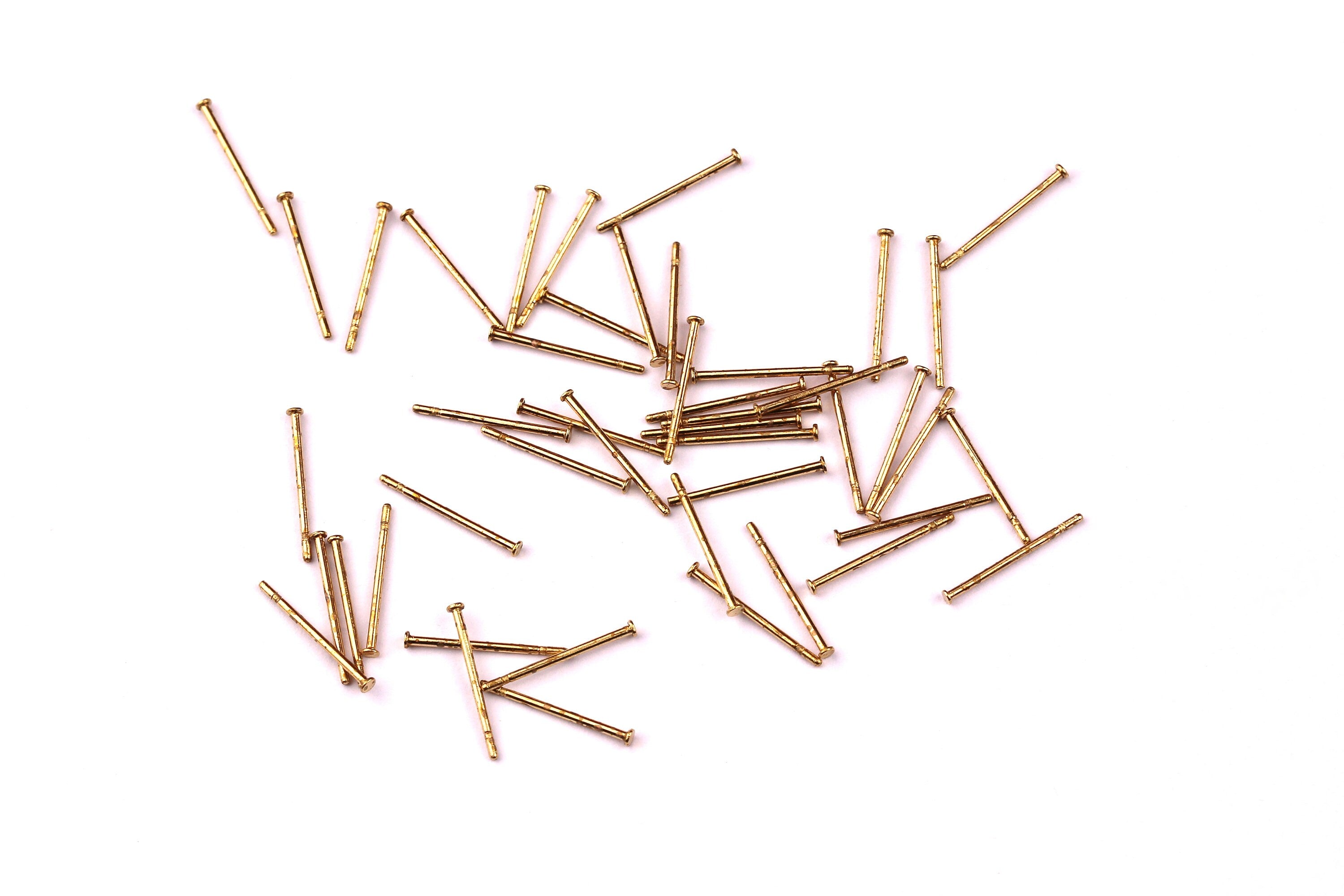 Brass Earring Post Studs - 100pcs - Earring Findings- Jewelry Supplies - 0.7mm - PP1134 - DOMEDBAZAAR